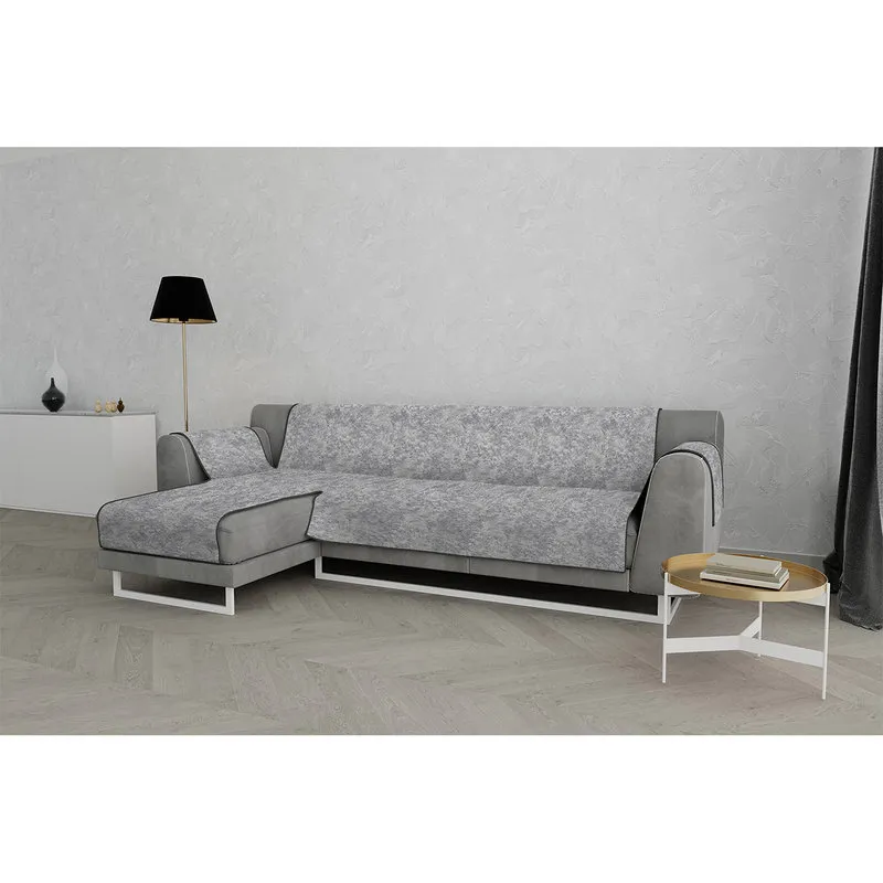 DATEX Copridivano antiscivolo penisola SX GLAMOUR, grigio scuro