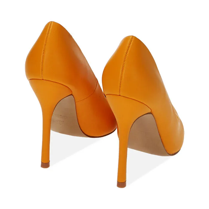 Décolleté arancio, tacco 10,5 cm