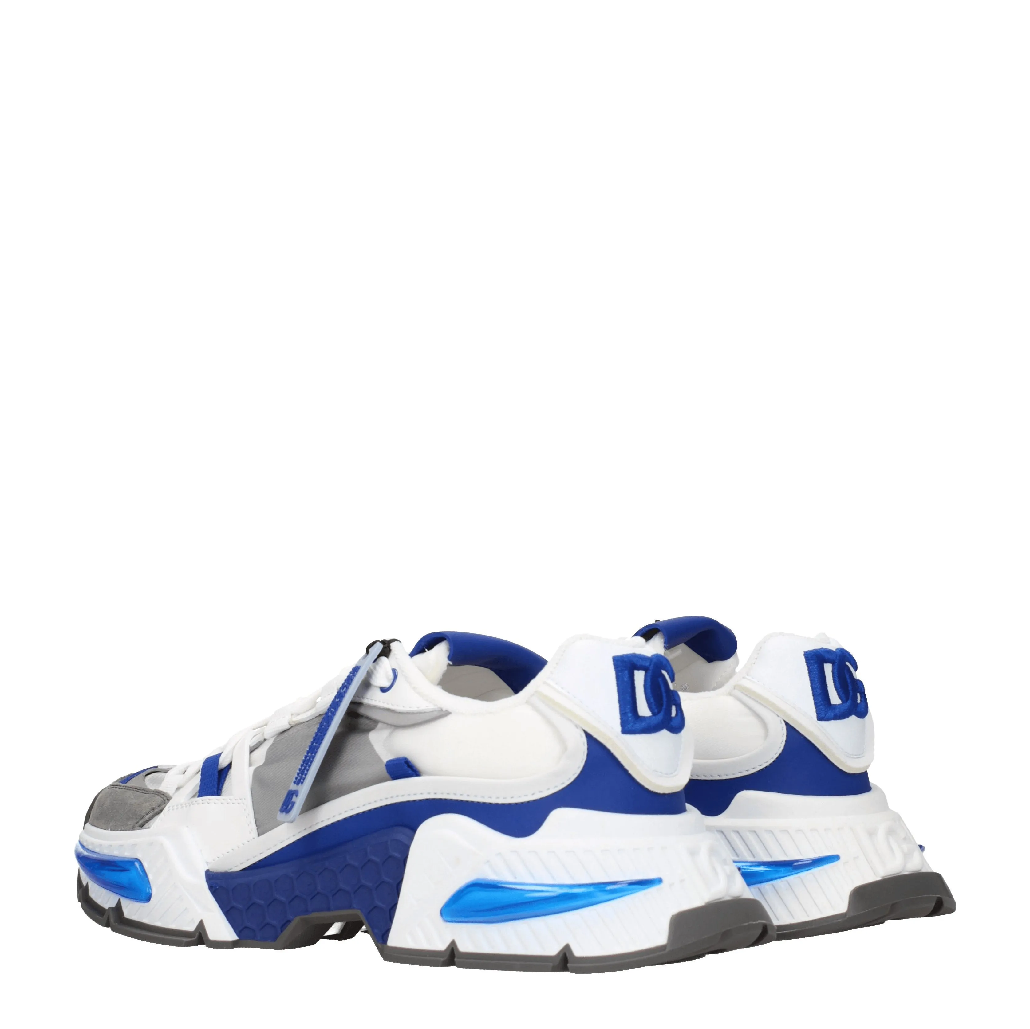 Dolce&Gabbana Sneakers Uomo Tessuto Bianco/Blu Elettrico