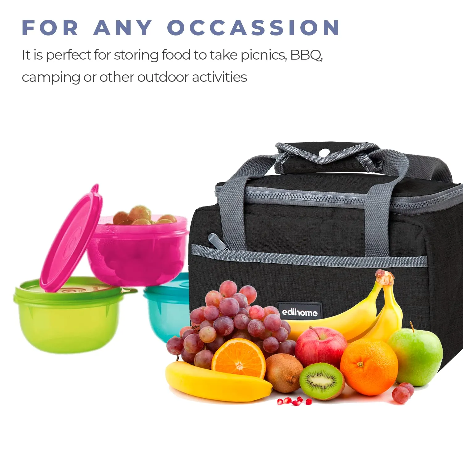 edihome, Borsa Termica Porta Pranzo, Borsa Frigo Piccola, 8L, Lunch Box, Porta Pranzo Termico, Borsetta, per Lavoro, per Viaggio