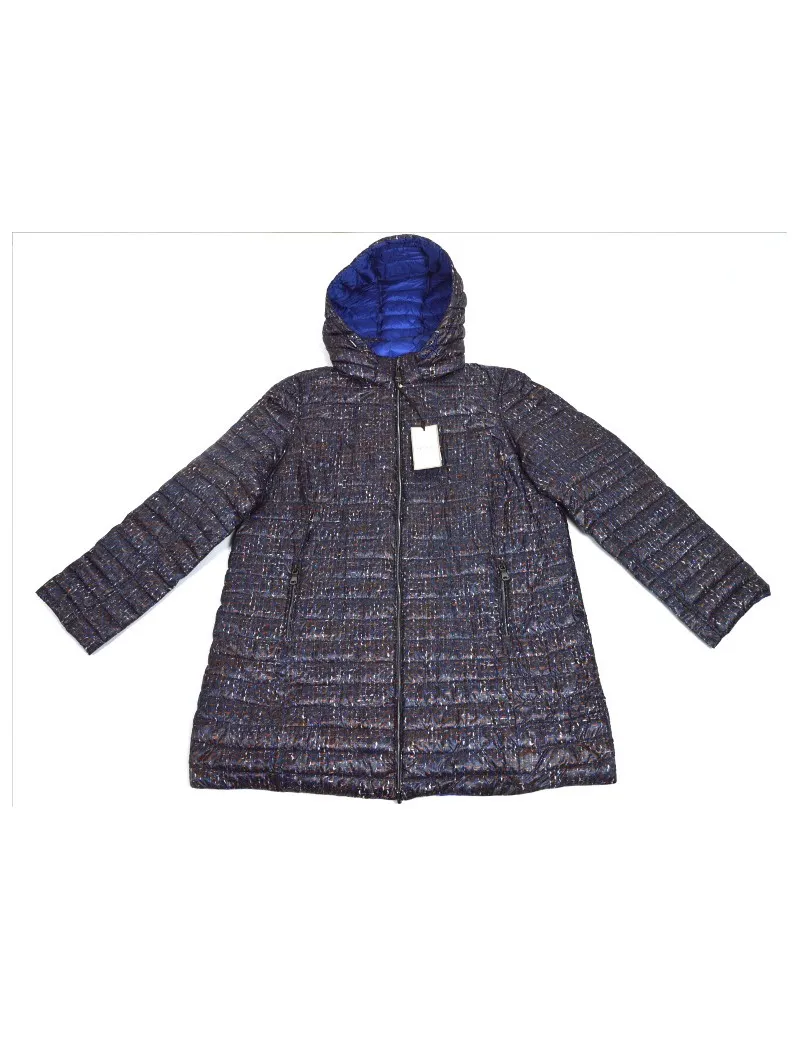 ELENA MIRO' piumino lungo giubbino donna taglie comode fantasia parka