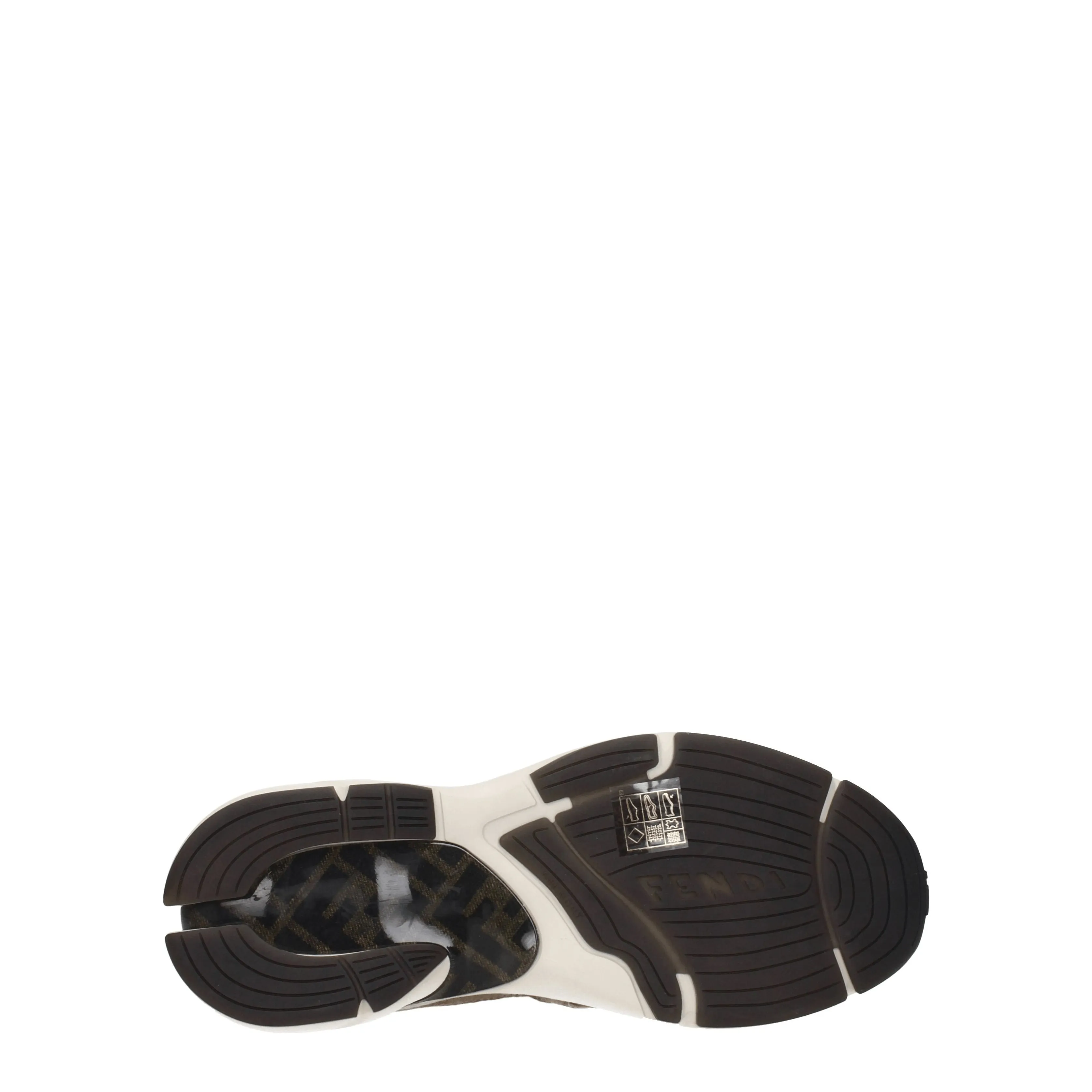 Fendi Sneakers Faster Uomo Tessuto Bianco/Fango