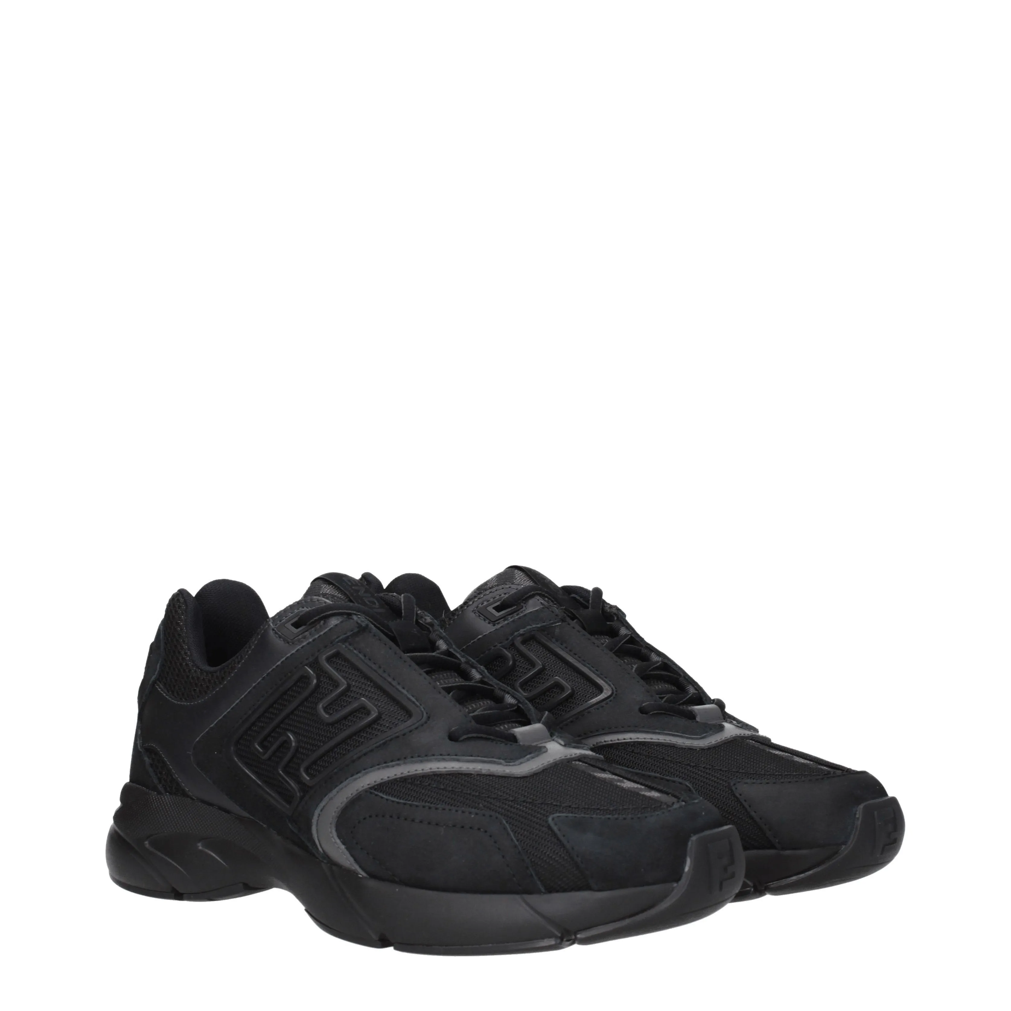 Fendi Sneakers Faster Uomo Tessuto Nero/Antracite