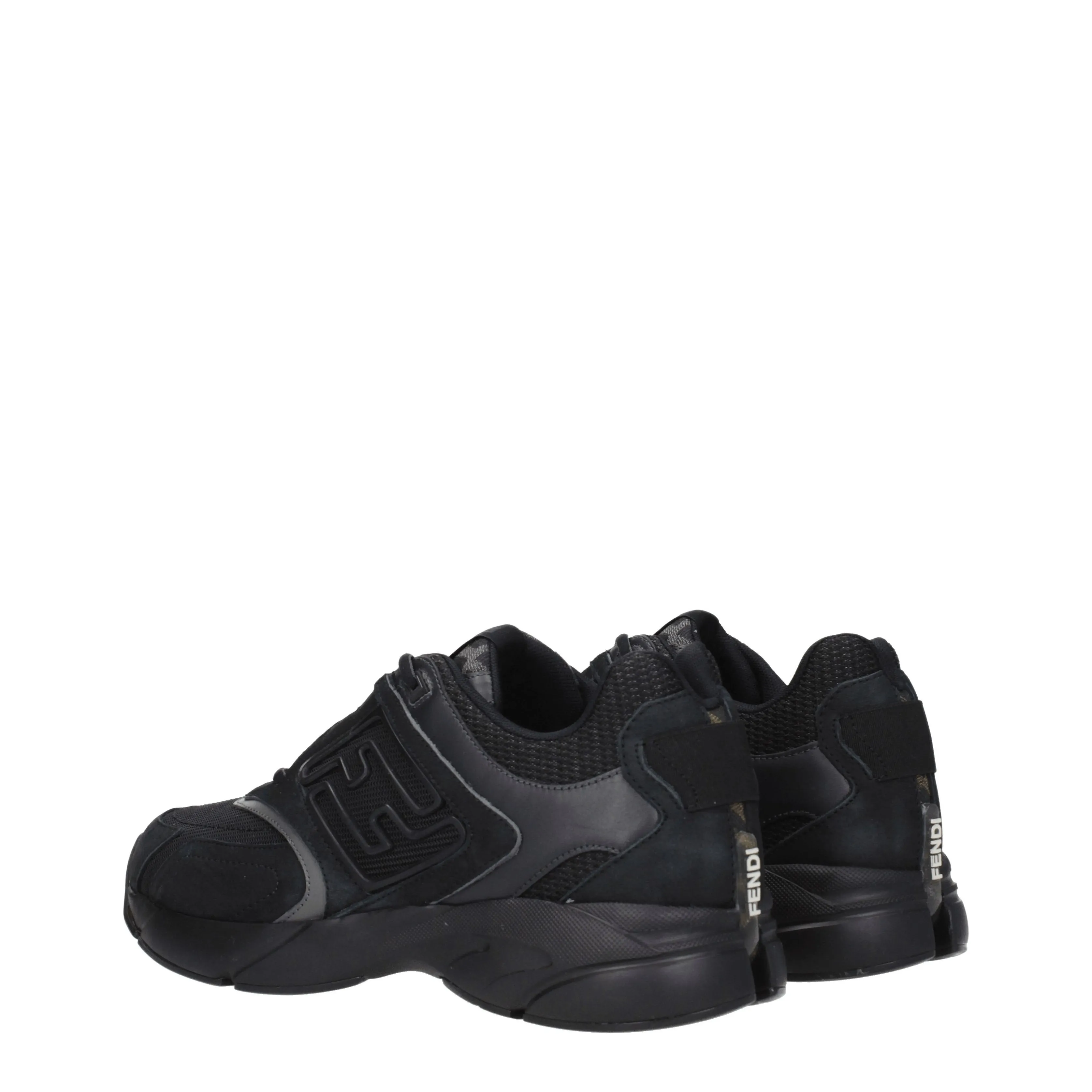 Fendi Sneakers Faster Uomo Tessuto Nero/Antracite