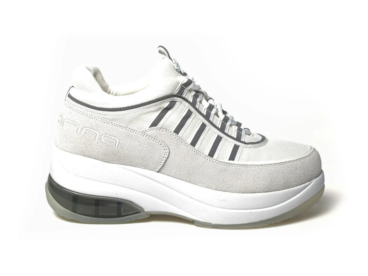 Fornarina Sneakers UP Lacci Zeppa Platform Camoscio Tessuto