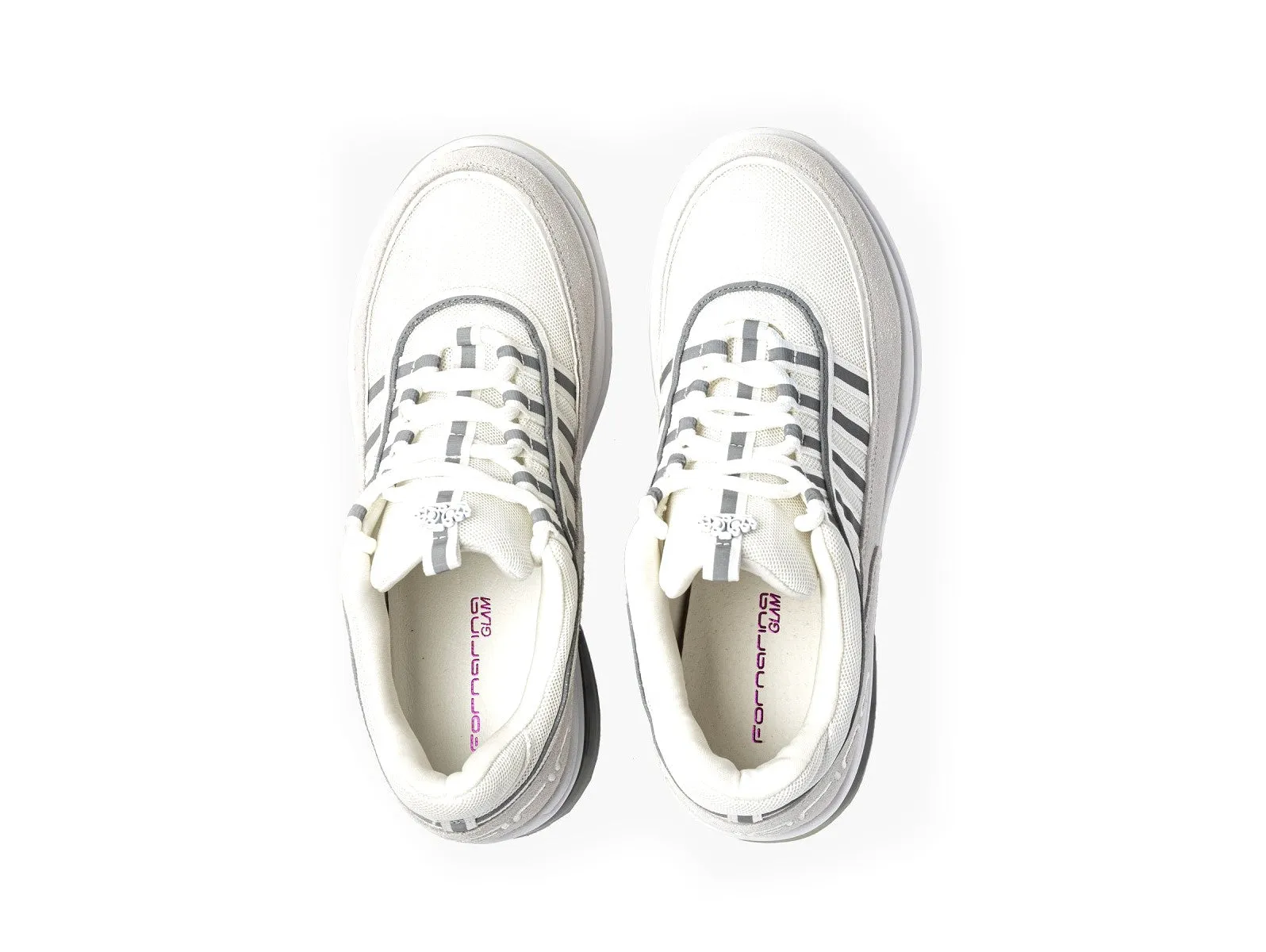 Fornarina Sneakers UP Lacci Zeppa Platform Camoscio Tessuto