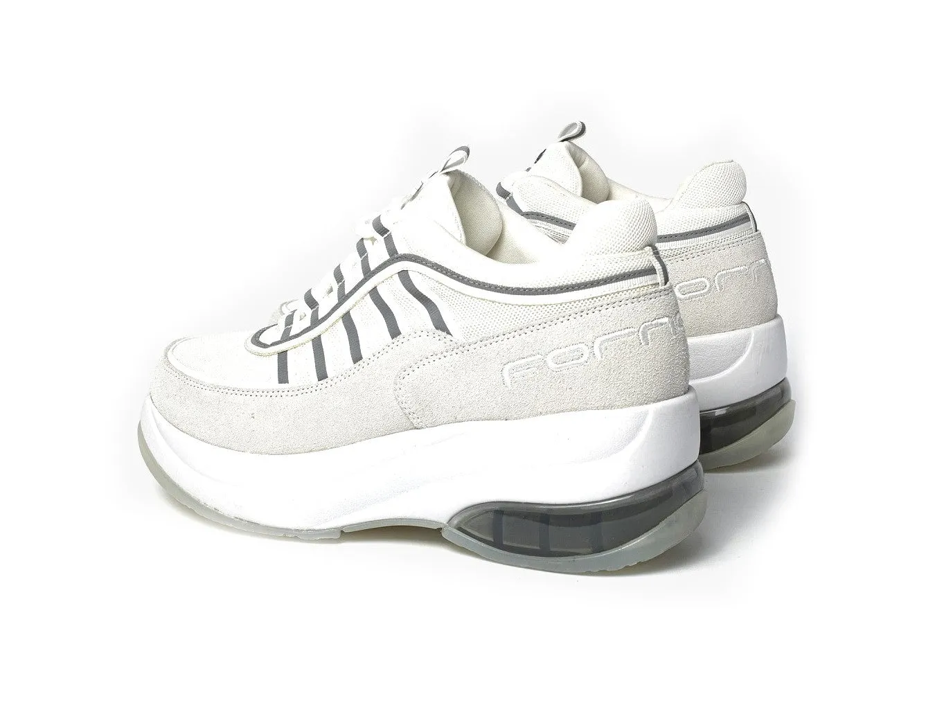 Fornarina Sneakers UP Lacci Zeppa Platform Camoscio Tessuto