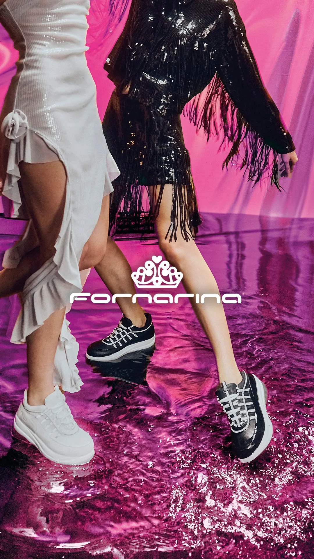 Fornarina Sneakers UP Lacci Zeppa Platform Camoscio Tessuto
