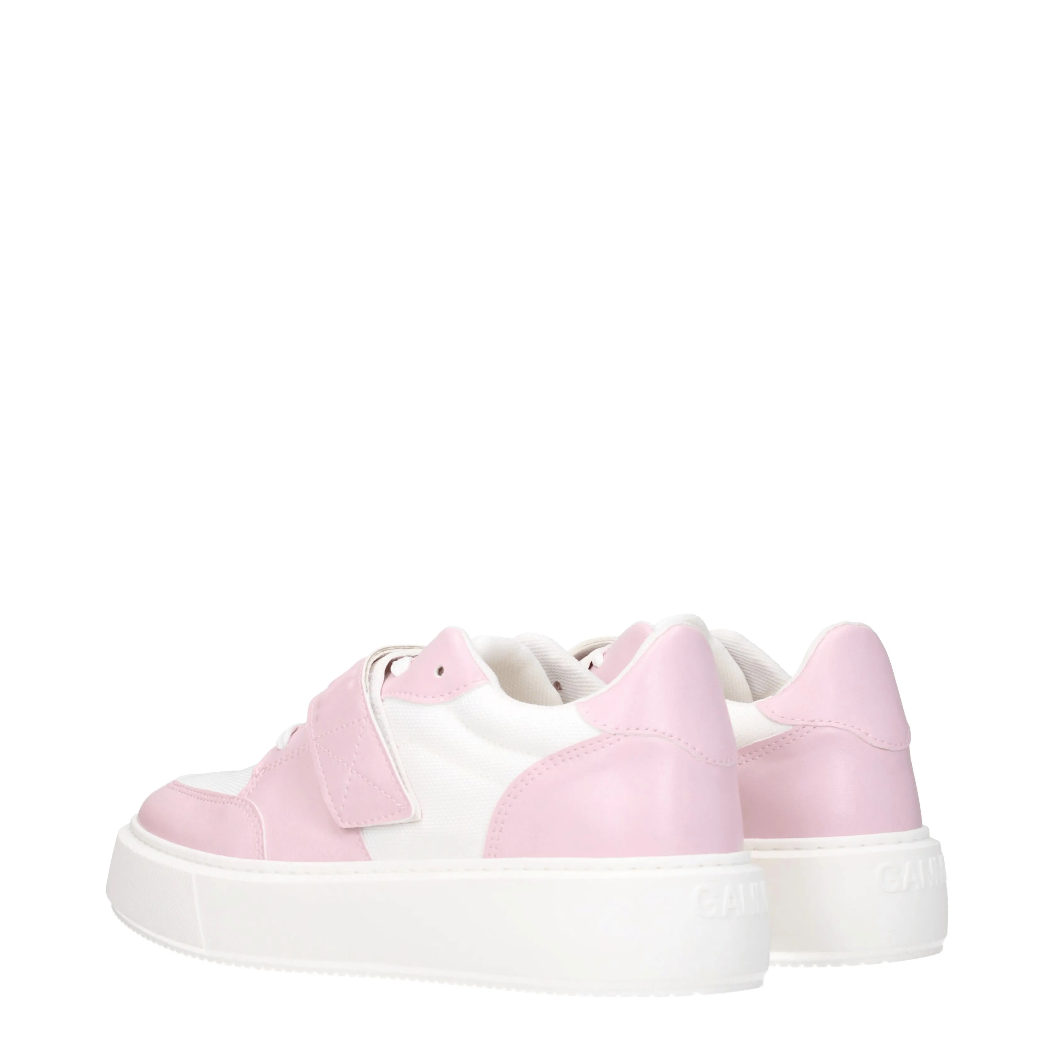 Ganni Sneakers Donna Pelle Rosa/Bianco