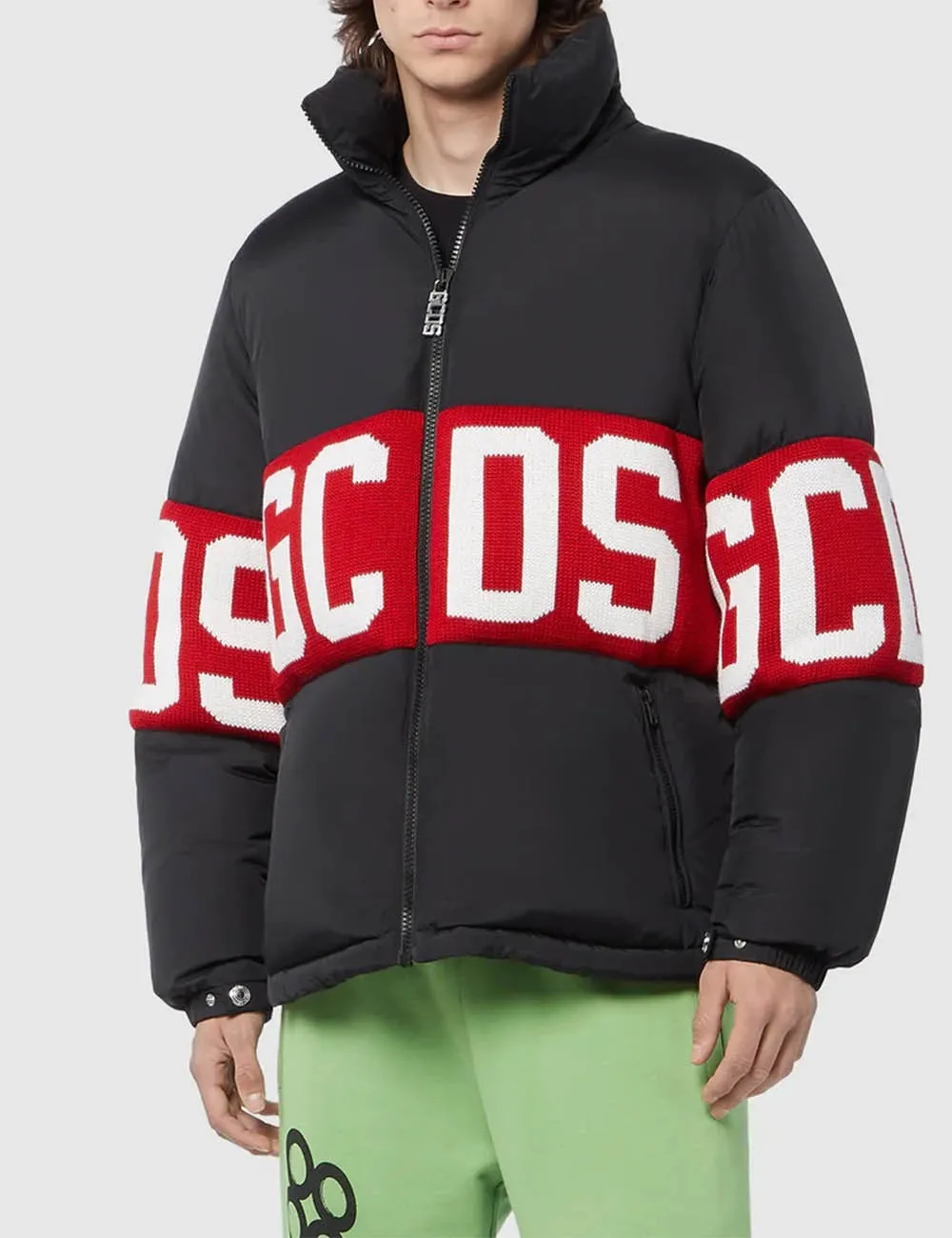 GCDS     Giacca Imbottita Con Banda Logo GCDS Nero
