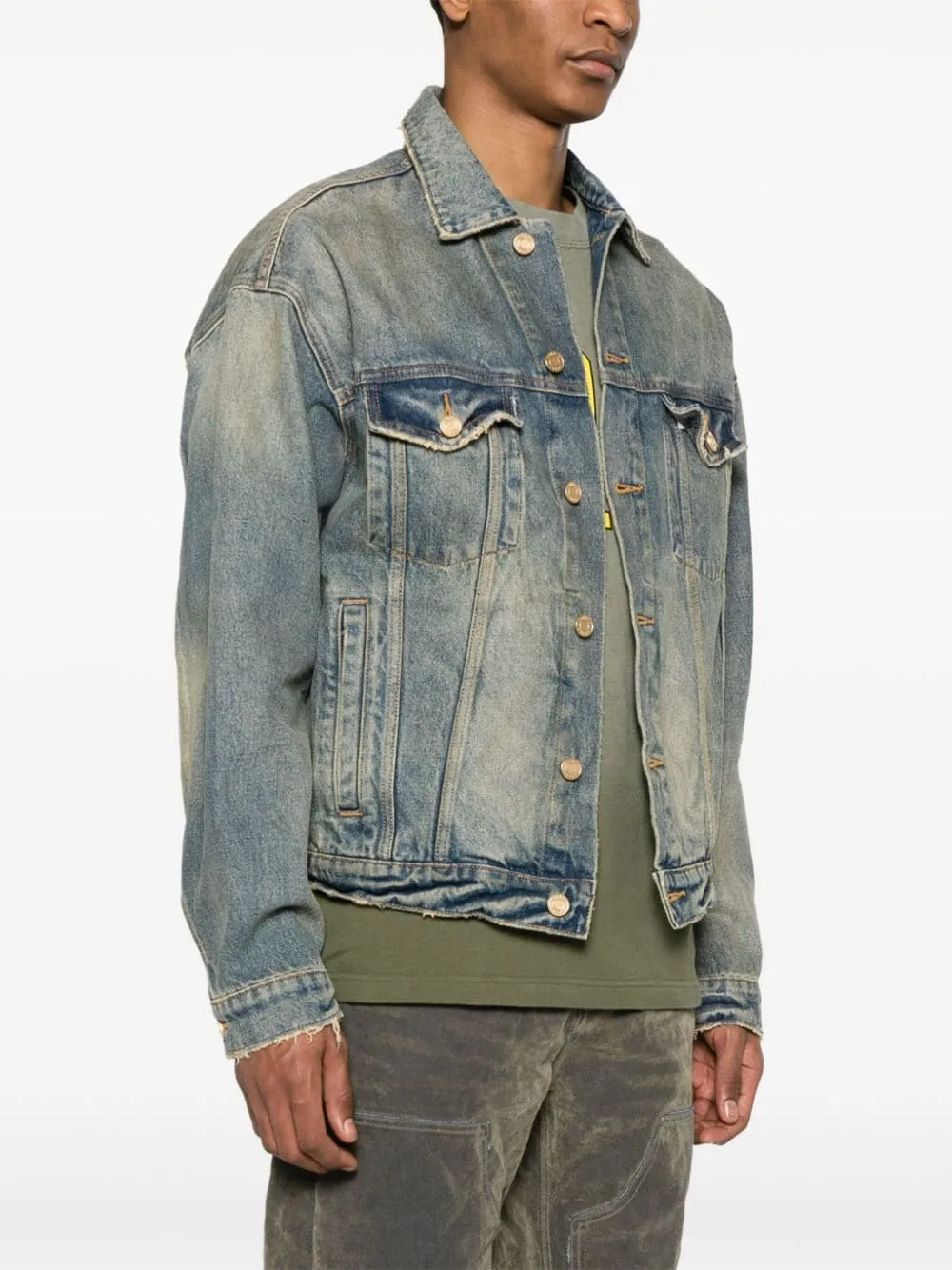 Giacca P027 denim oversize in blu - uomo