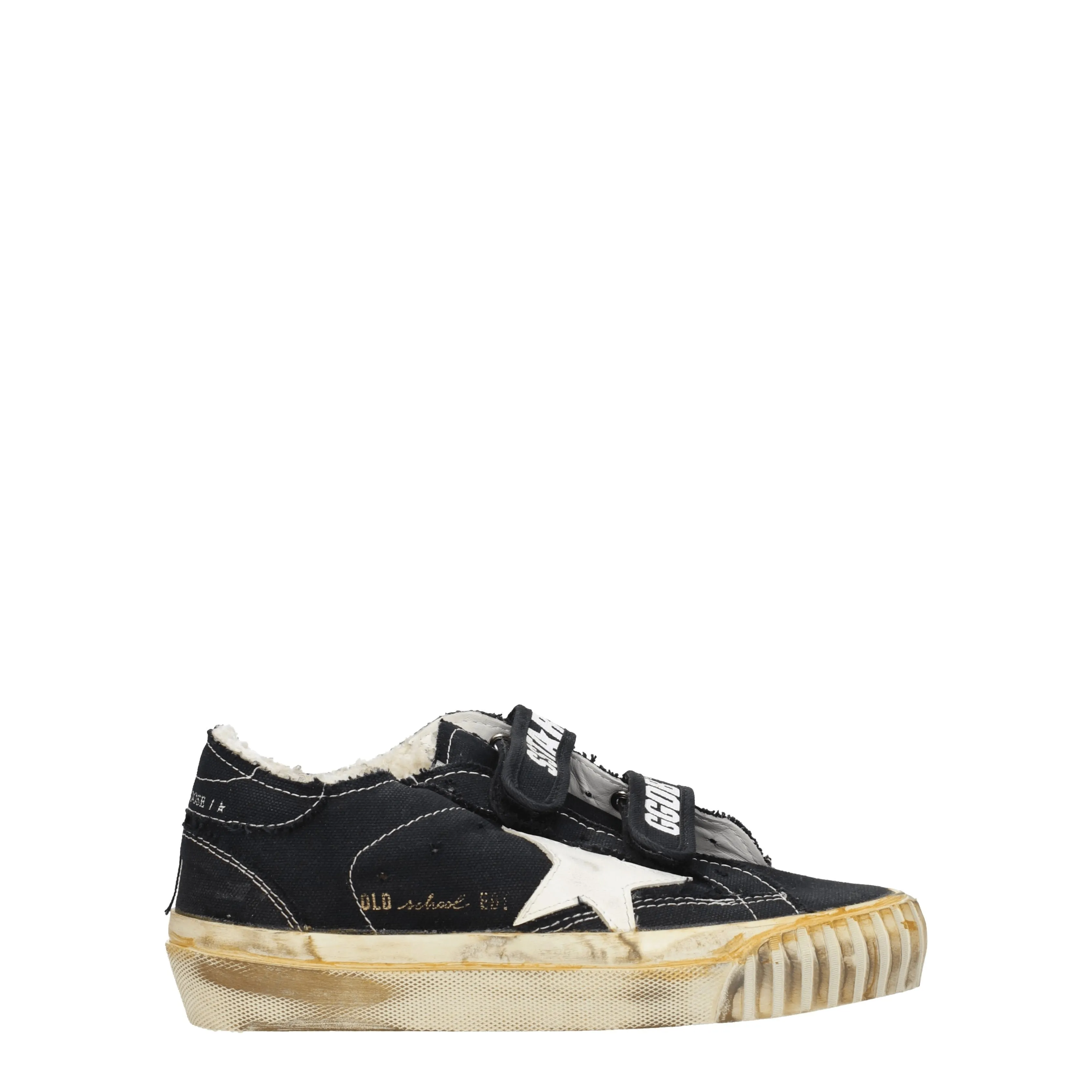 Golden Goose Sneakers High old school Donna Tessuto Nero/Bianco
