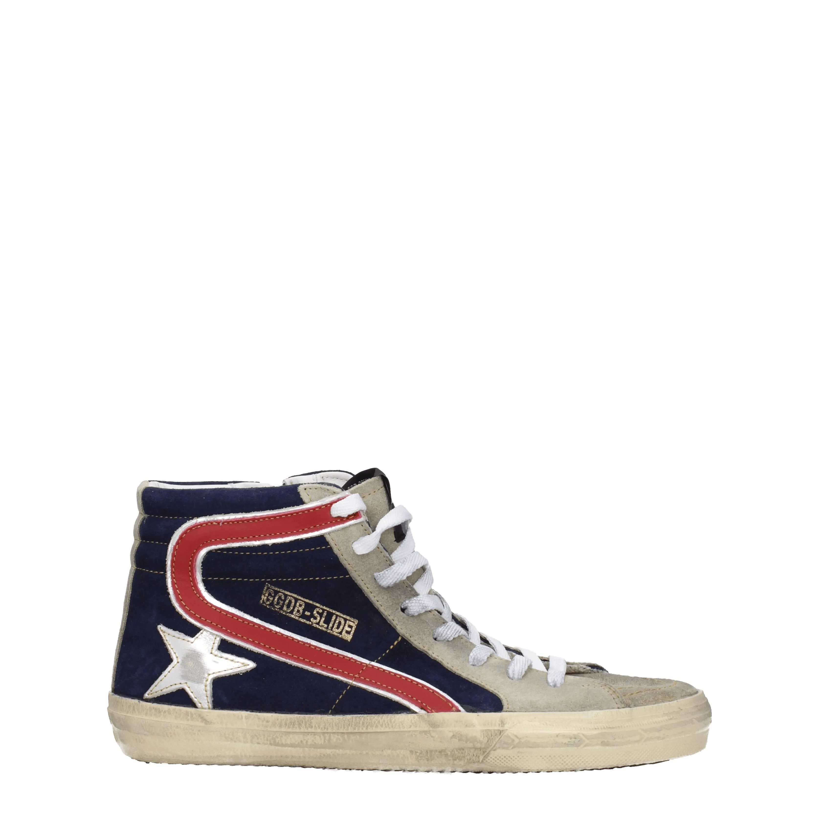 Golden Goose Sneakers Slide Uomo Camoscio Blu/Talpa