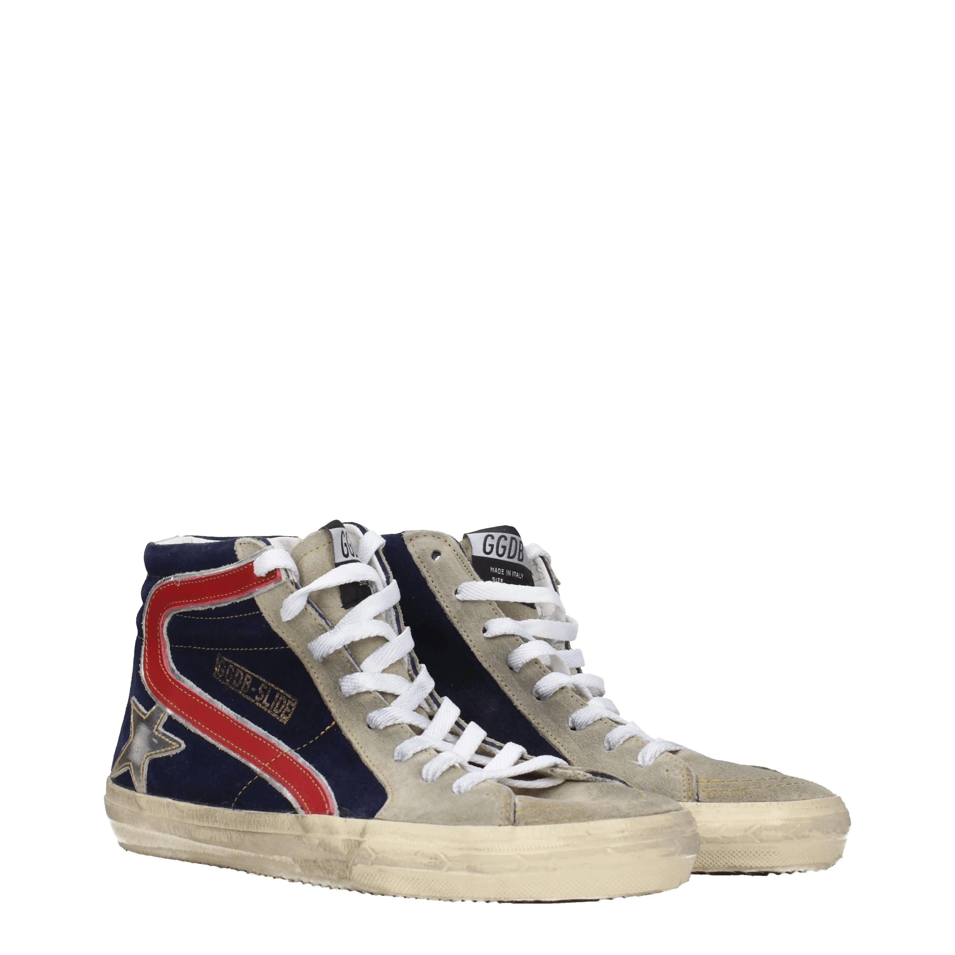 Golden Goose Sneakers Slide Uomo Camoscio Blu/Talpa