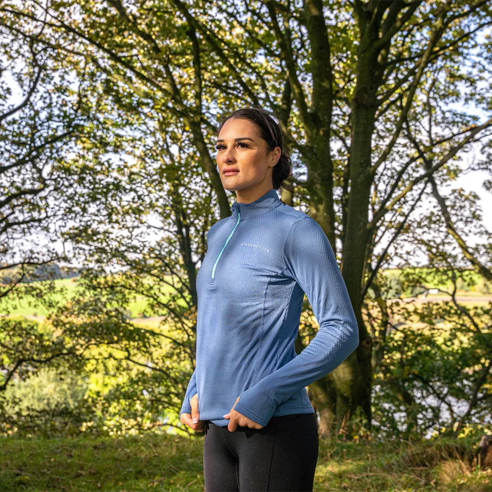 Higher State L/S 1/4 Cerniera Thermal Grid per donna Top
