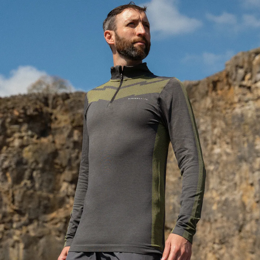 Higher State Seamfree Manica lunga Maglia con mezza cerniera