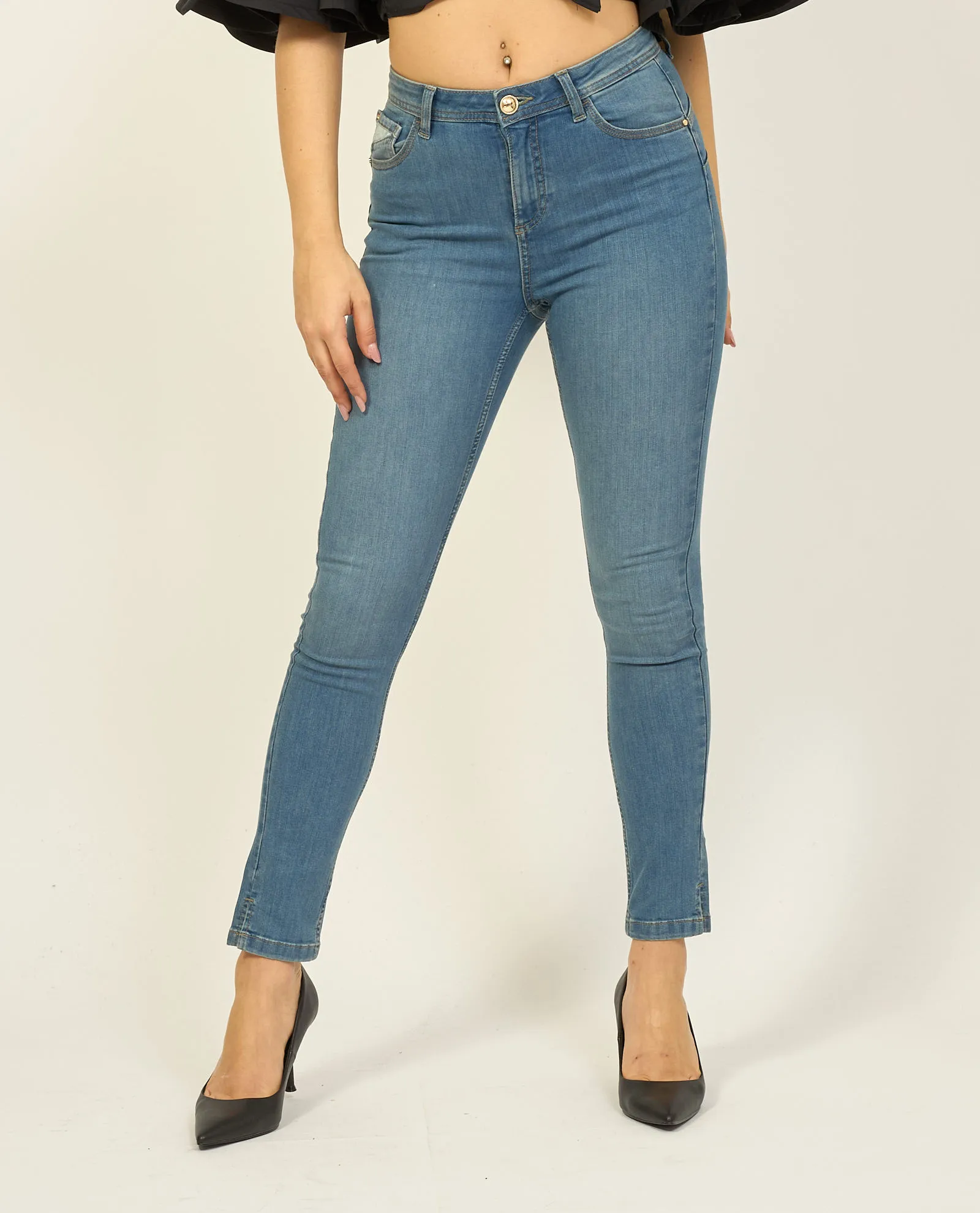 Jeans donna Yes Zee in cotone modello leggings