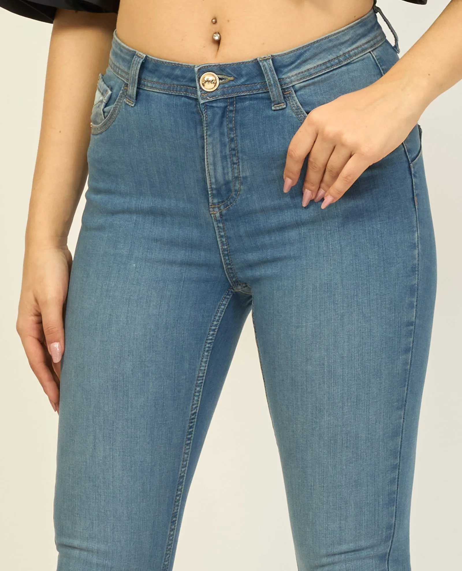 Jeans donna Yes Zee in cotone modello leggings
