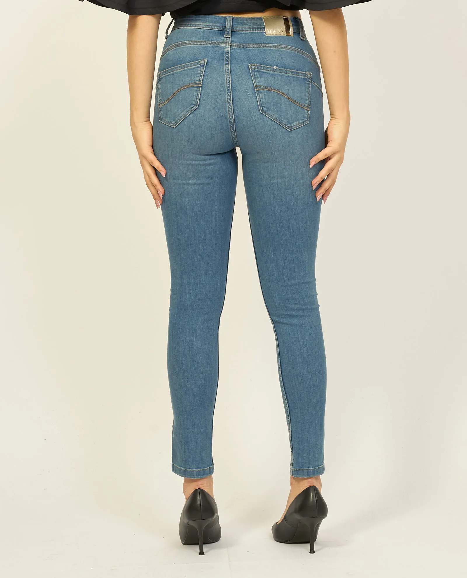Jeans donna Yes Zee in cotone modello leggings