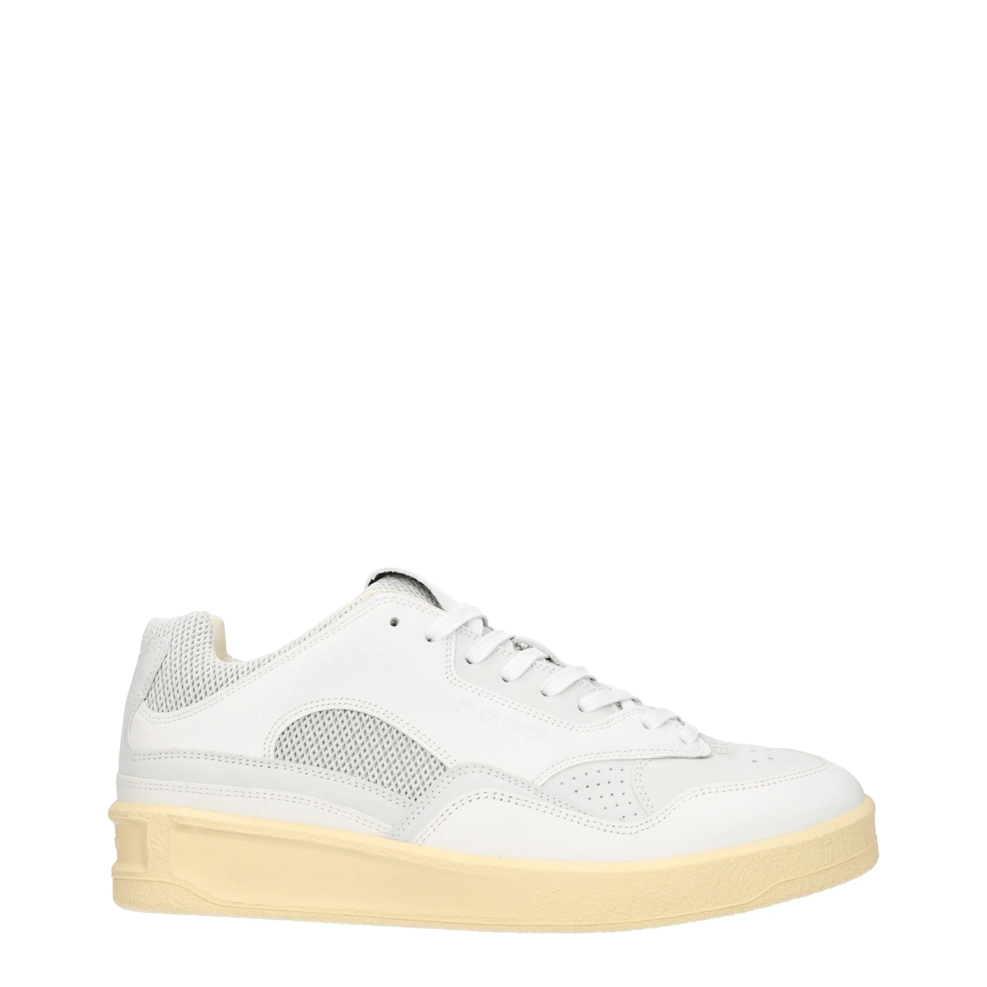 Jil Sander Sneakers Uomo Pelle Bianco/Grigio Chiaro