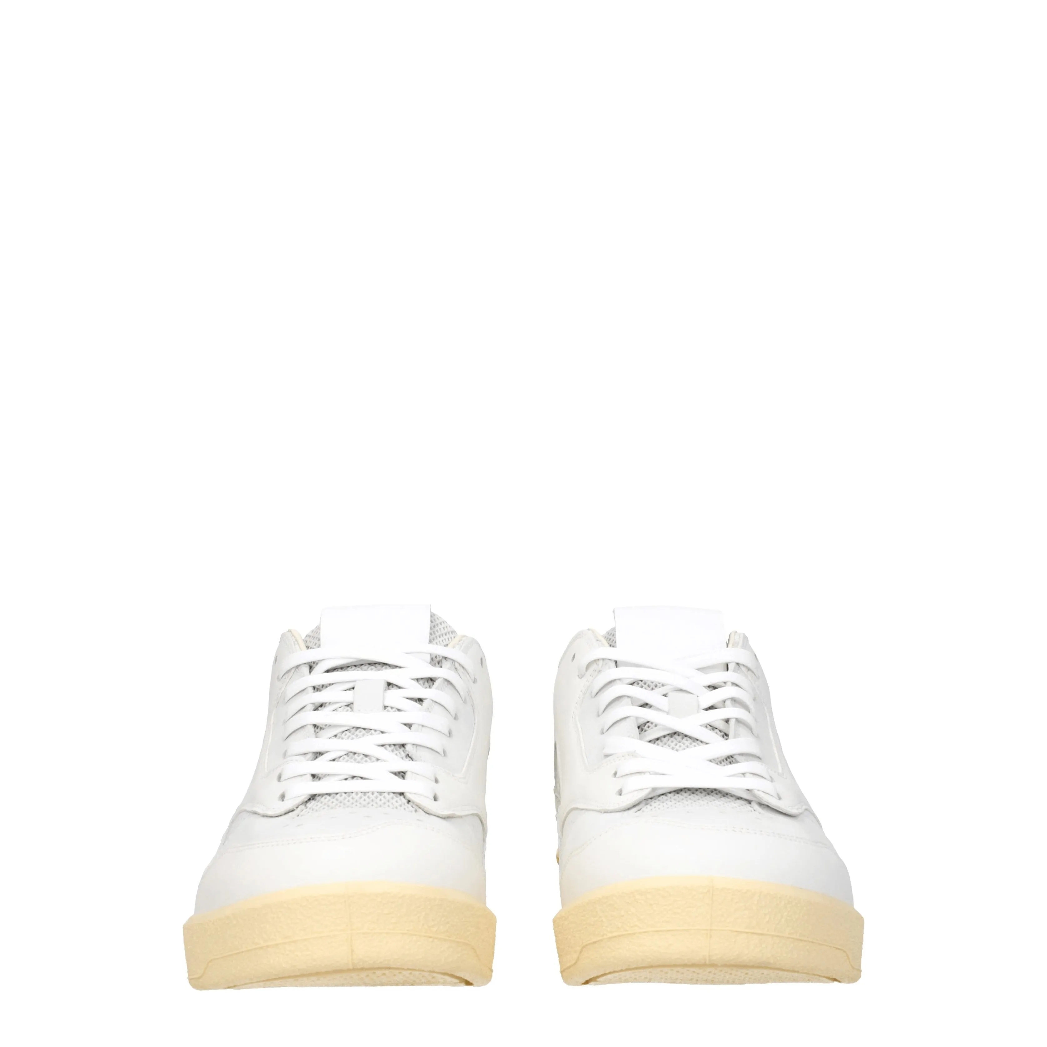 Jil Sander Sneakers Uomo Pelle Bianco/Grigio Chiaro