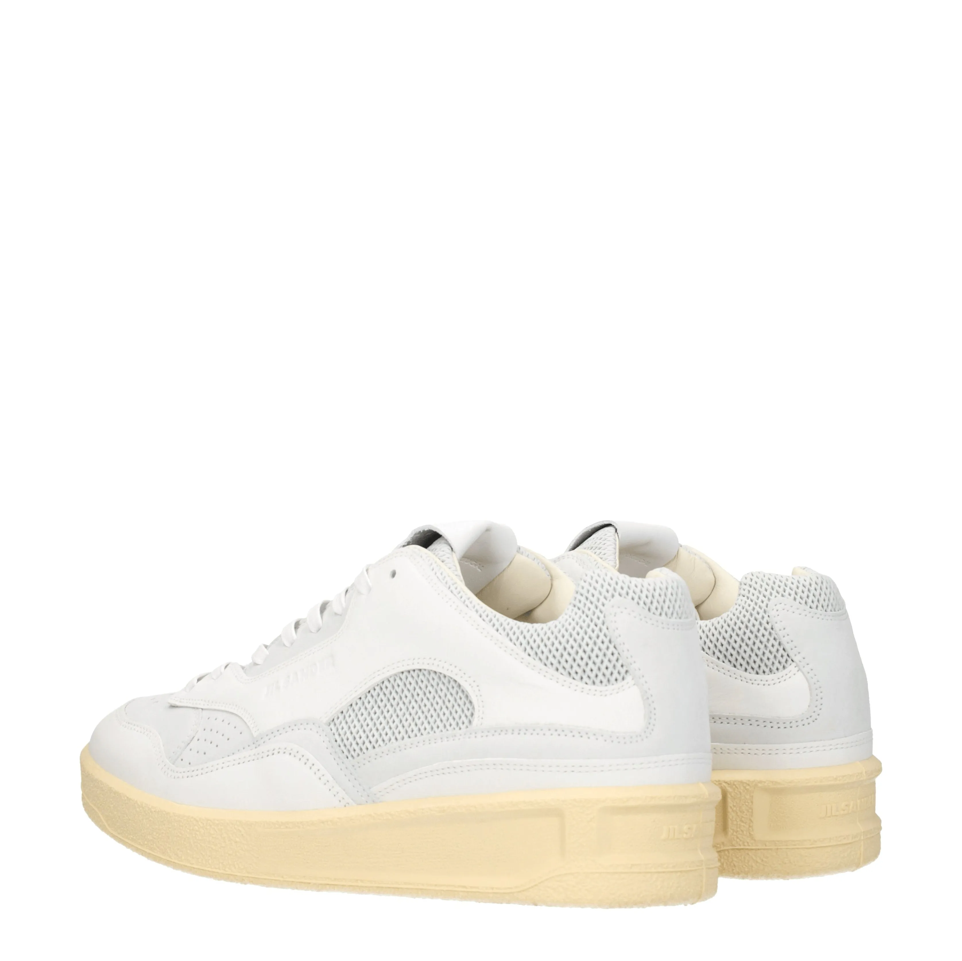 Jil Sander Sneakers Uomo Pelle Bianco/Grigio Chiaro