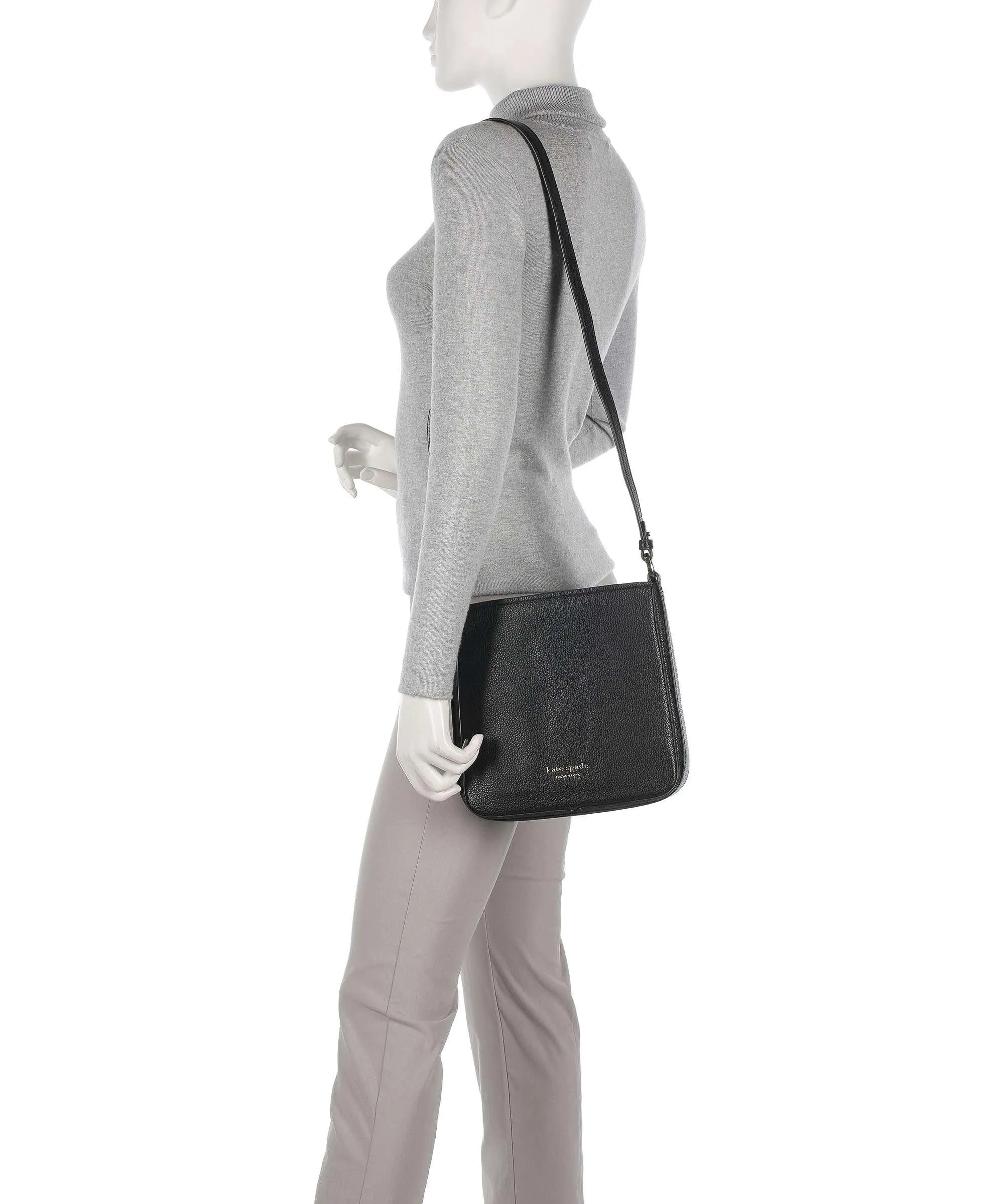 Kate Spade New York Hudson Borsa a tracolla pelle granulata nero  