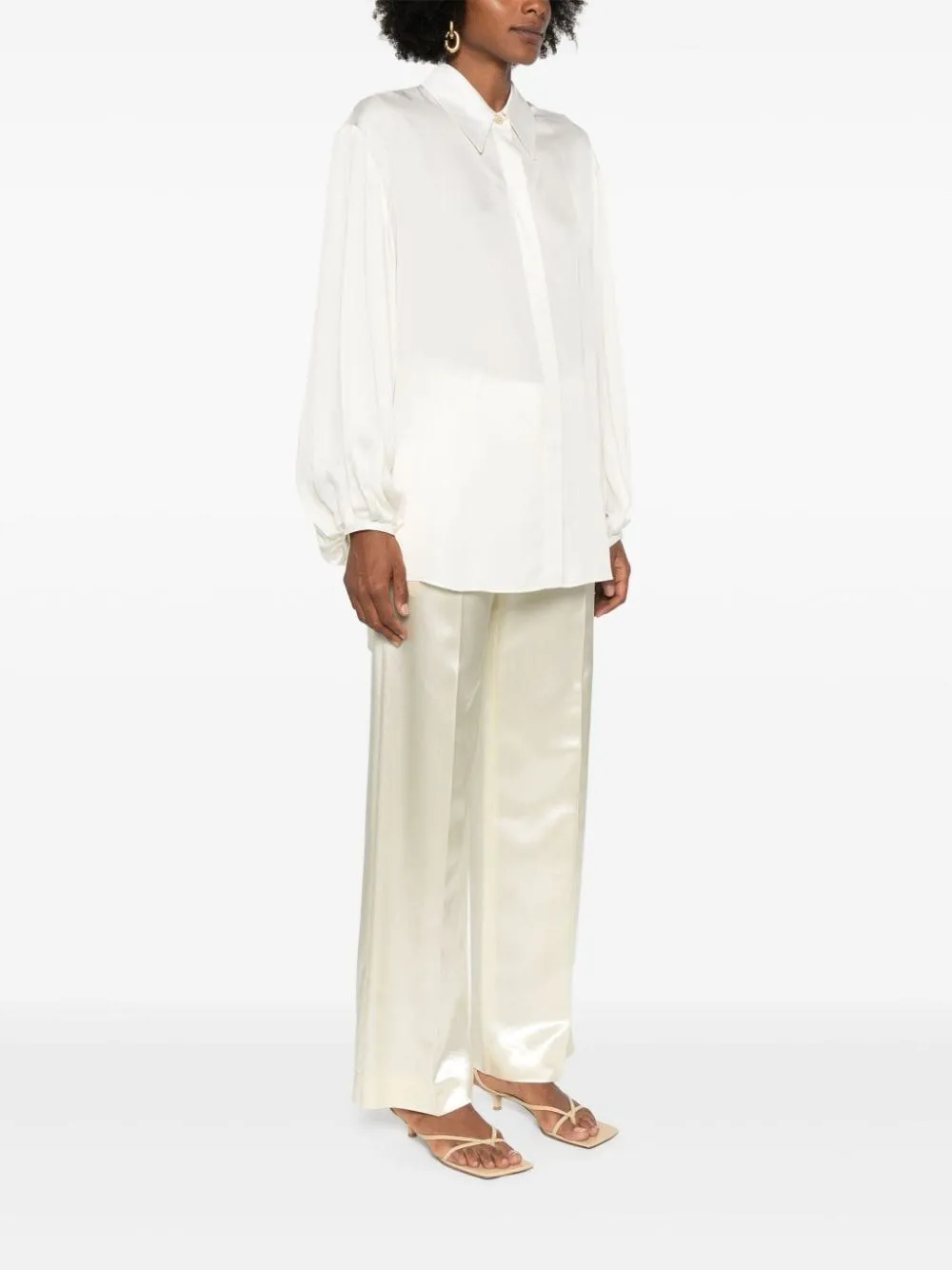   Khaite  Camicia lunga in satin  