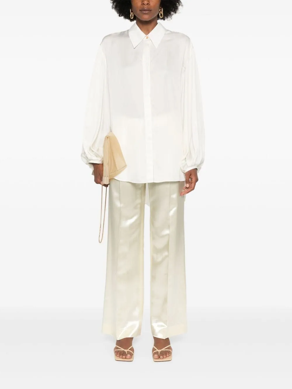   Khaite  Camicia lunga in satin  