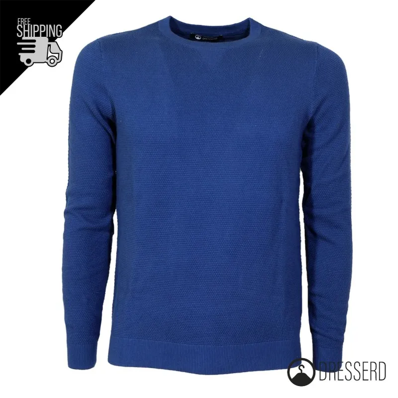 Maglia Uomo 100% Cotone Trama Lavorata Maglie Dresserd Girocollo Semi Slim Fit
