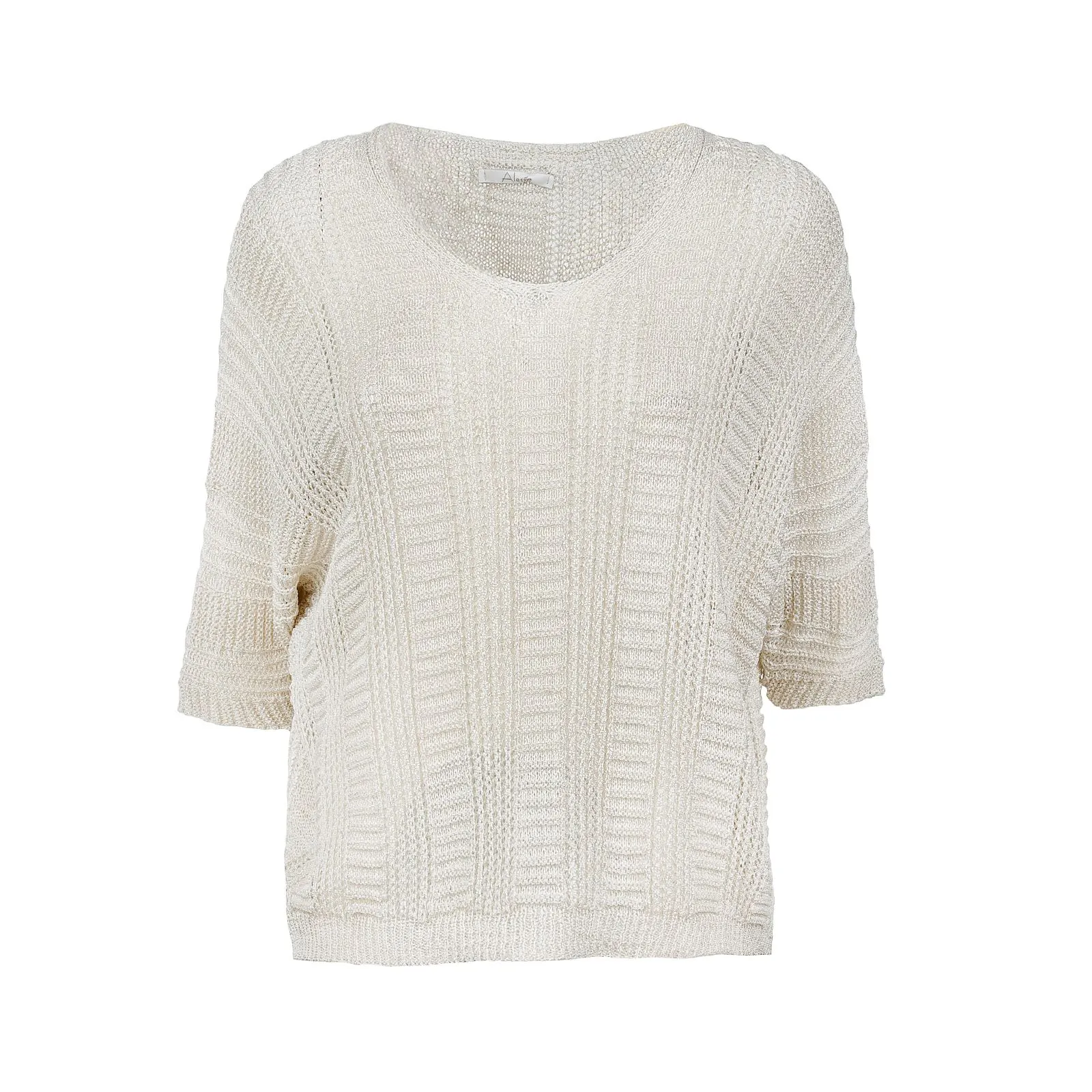 Maglioncino beige leggero con ricamo
