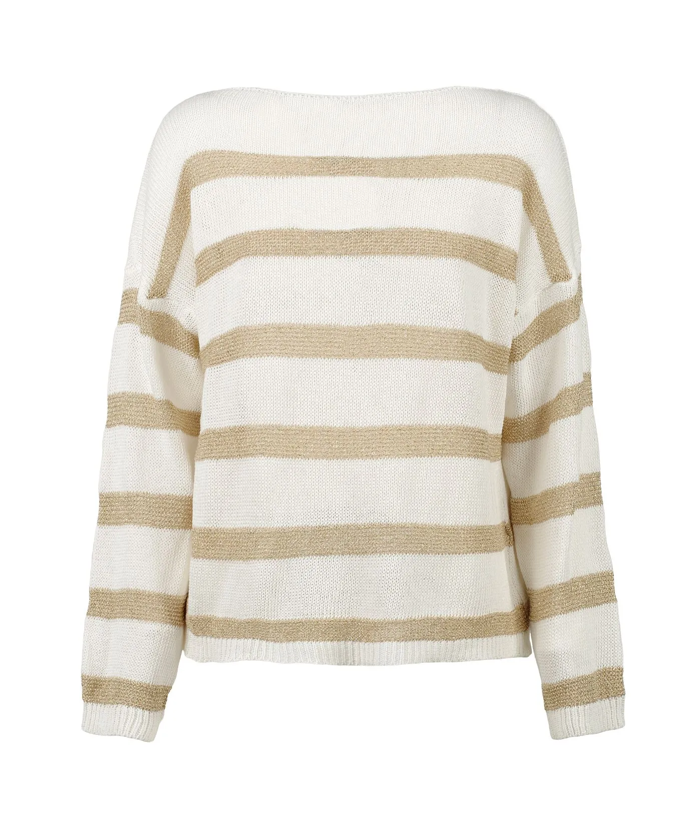 Maglioncino leggero beige con righe oro