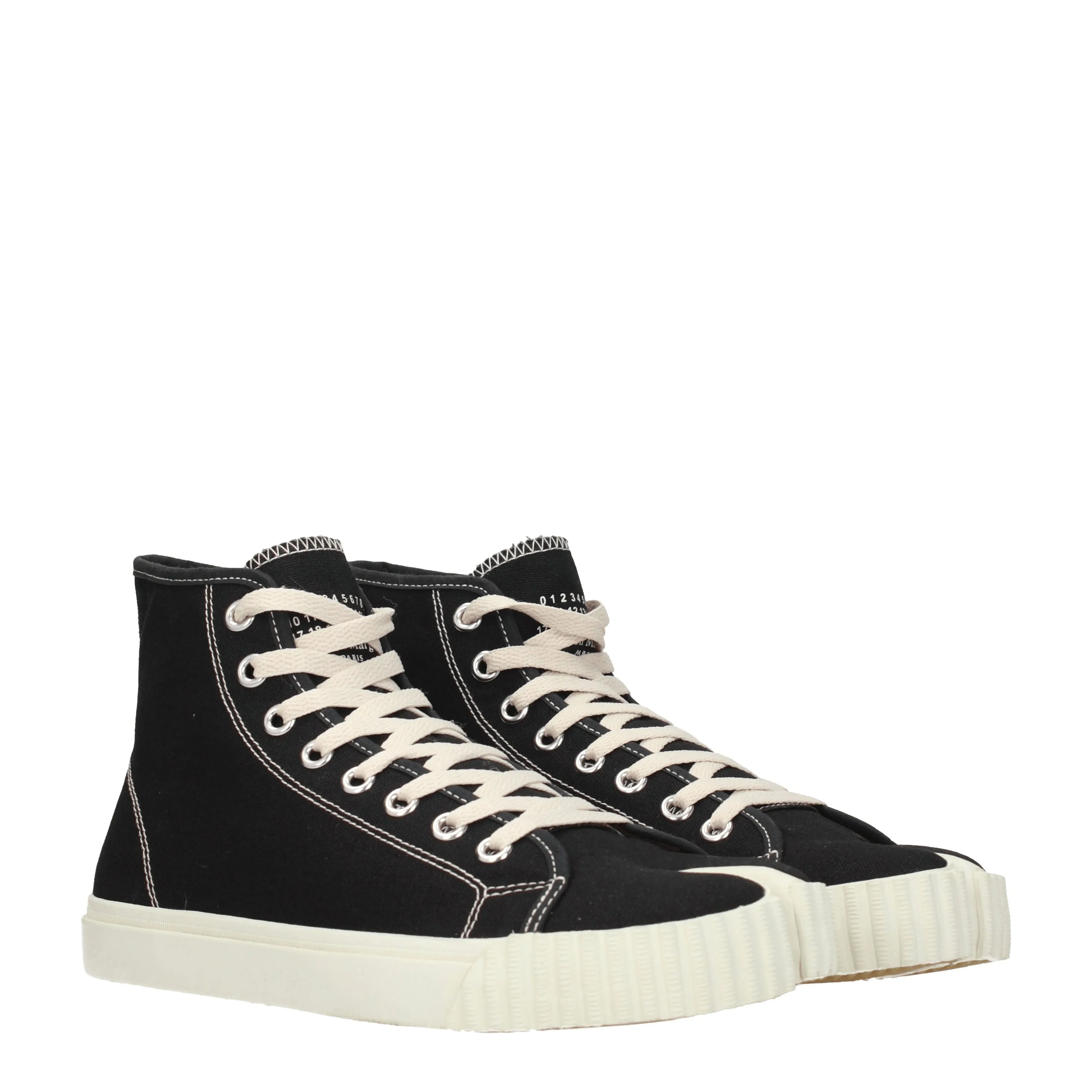 Maison Margiela Sneakers Uomo Tessuto Nero/Bianco