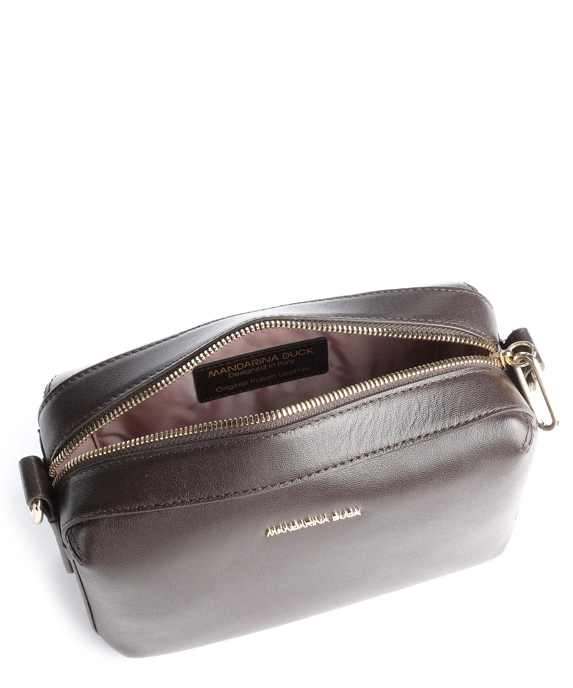  Mandarina Duck Luna Borsa a tracolla pelle di vitello finemente grana marrone scuro  