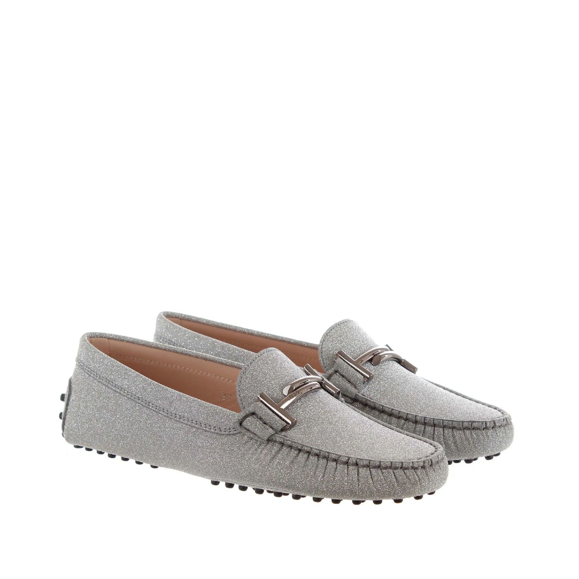 Mocassino in pelle glitterata