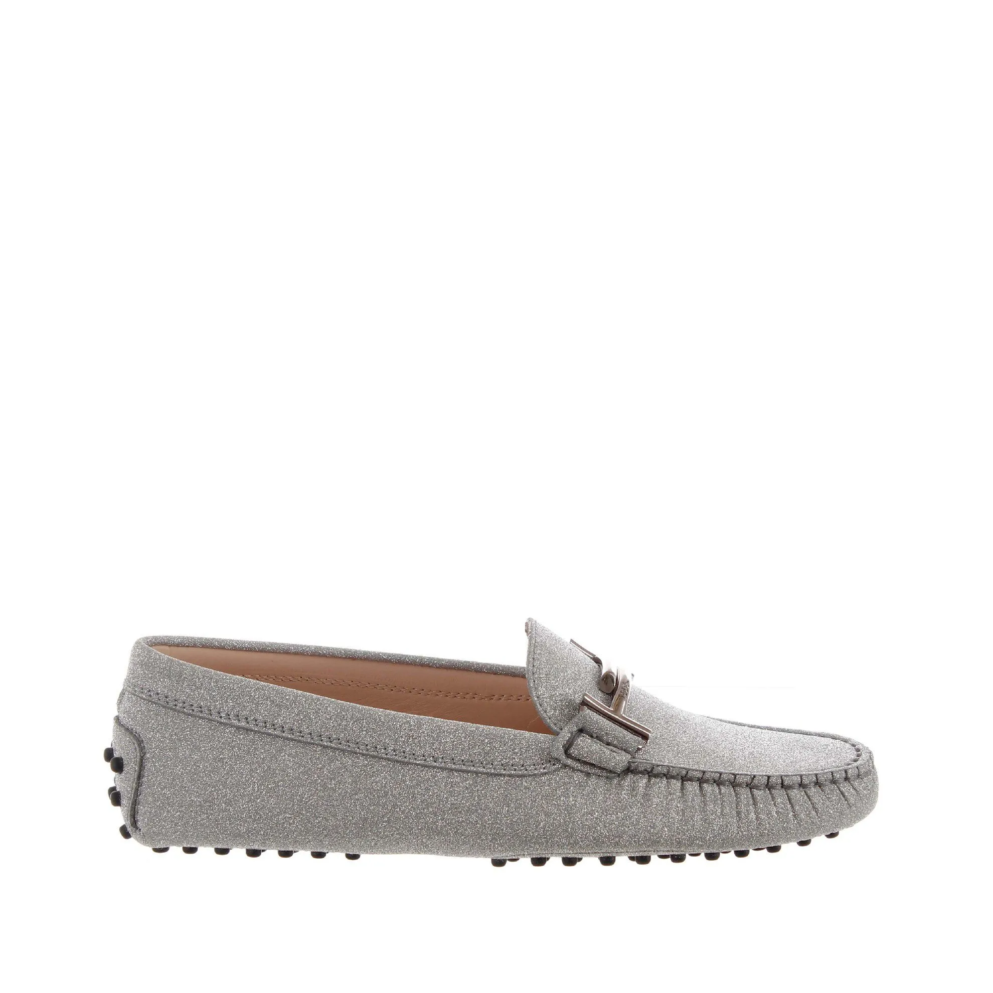 Mocassino in pelle glitterata