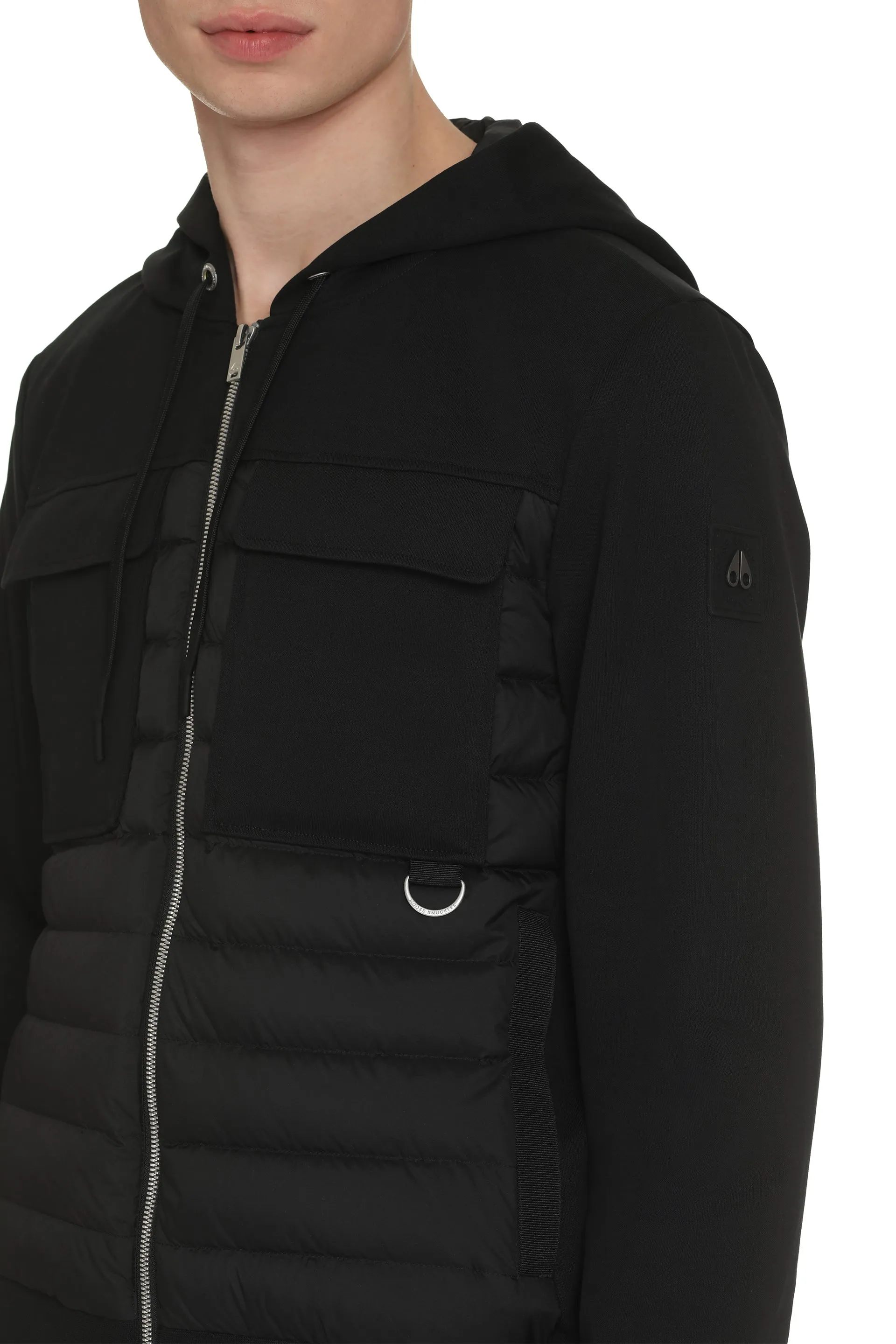 Moose Knuckles Felpa Air Down Explorer con pannello frontale imbottito