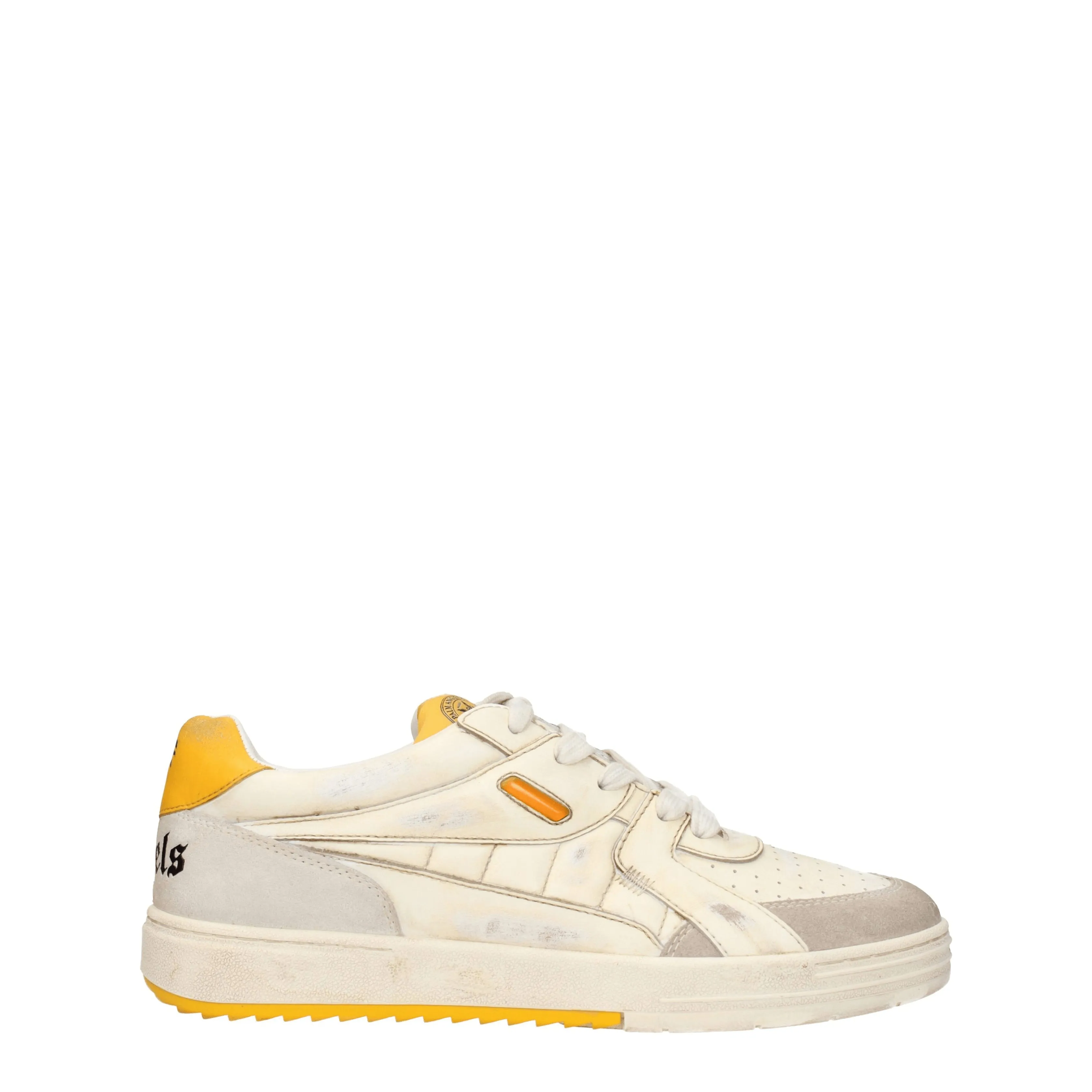 Palm Angels Sneakers University Uomo Pelle Beige/Giallo