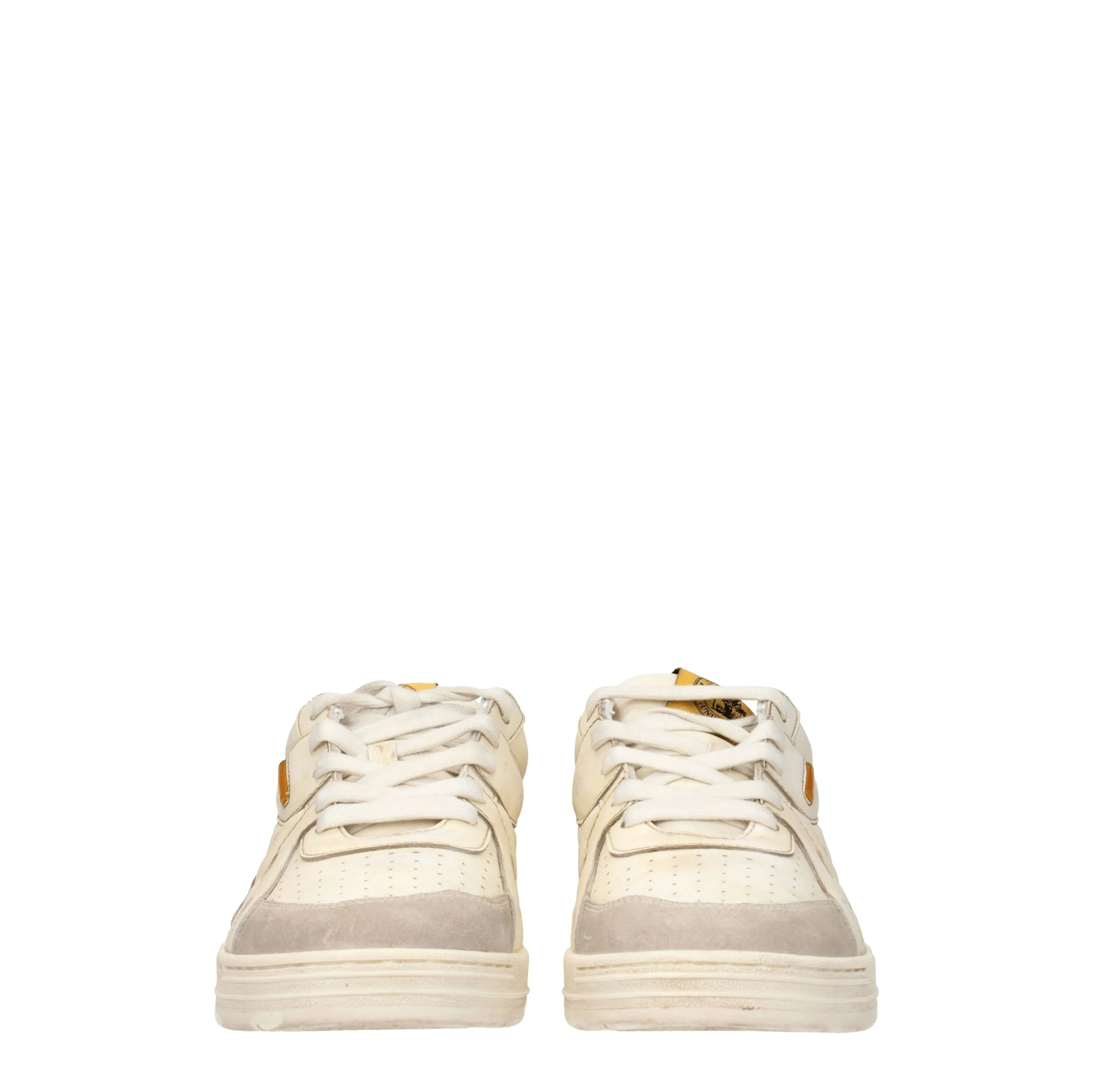Palm Angels Sneakers University Uomo Pelle Beige/Giallo