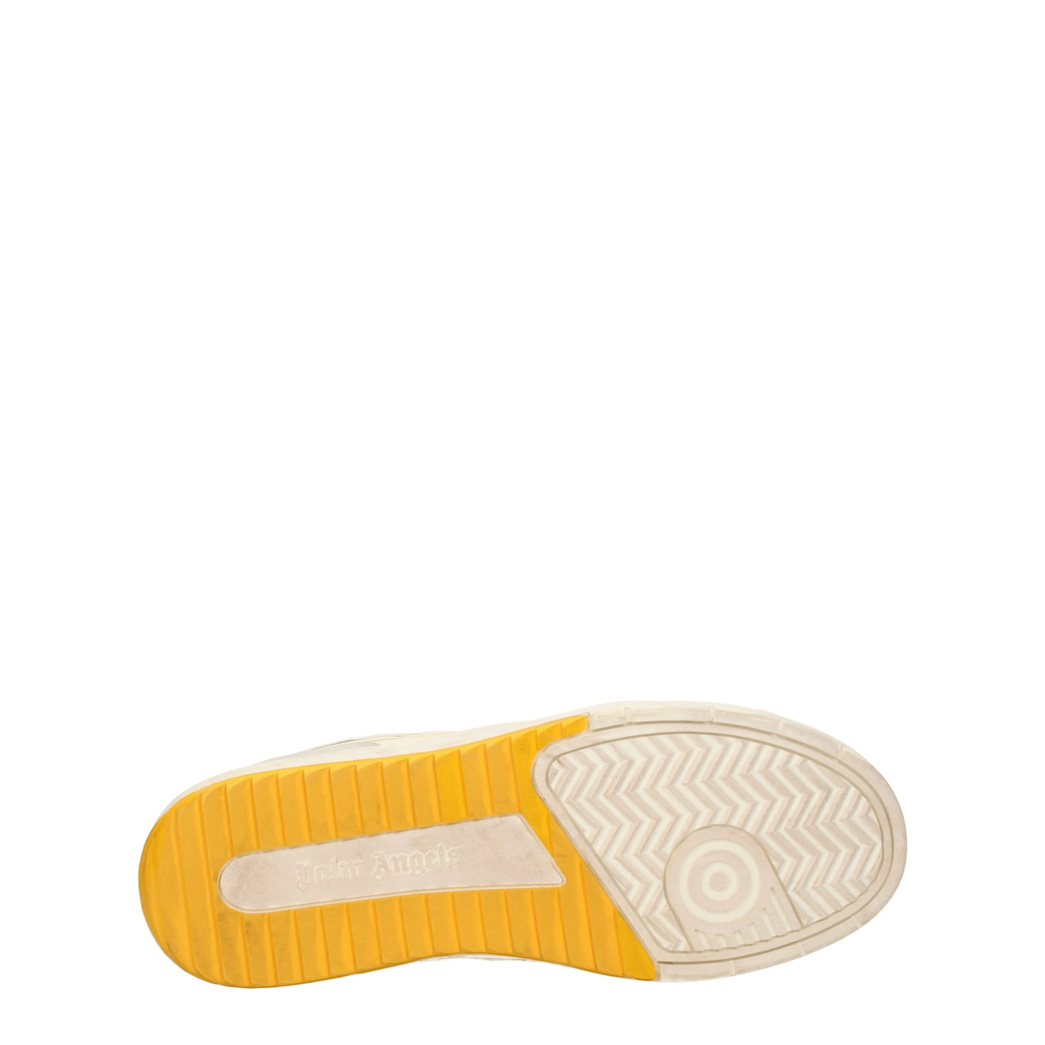 Palm Angels Sneakers University Uomo Pelle Beige/Giallo