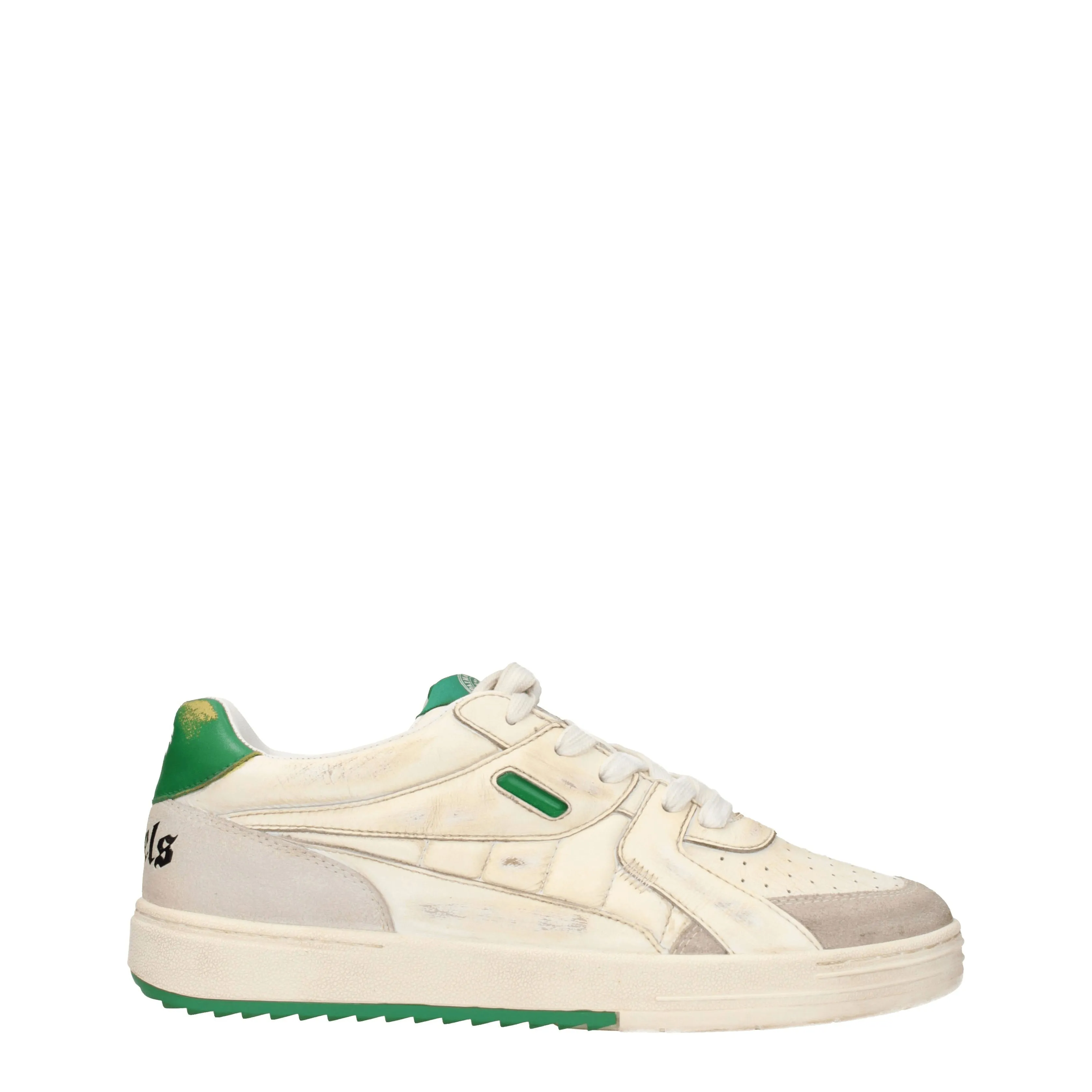 Palm Angels Sneakers University Uomo Pelle Beige/Verde