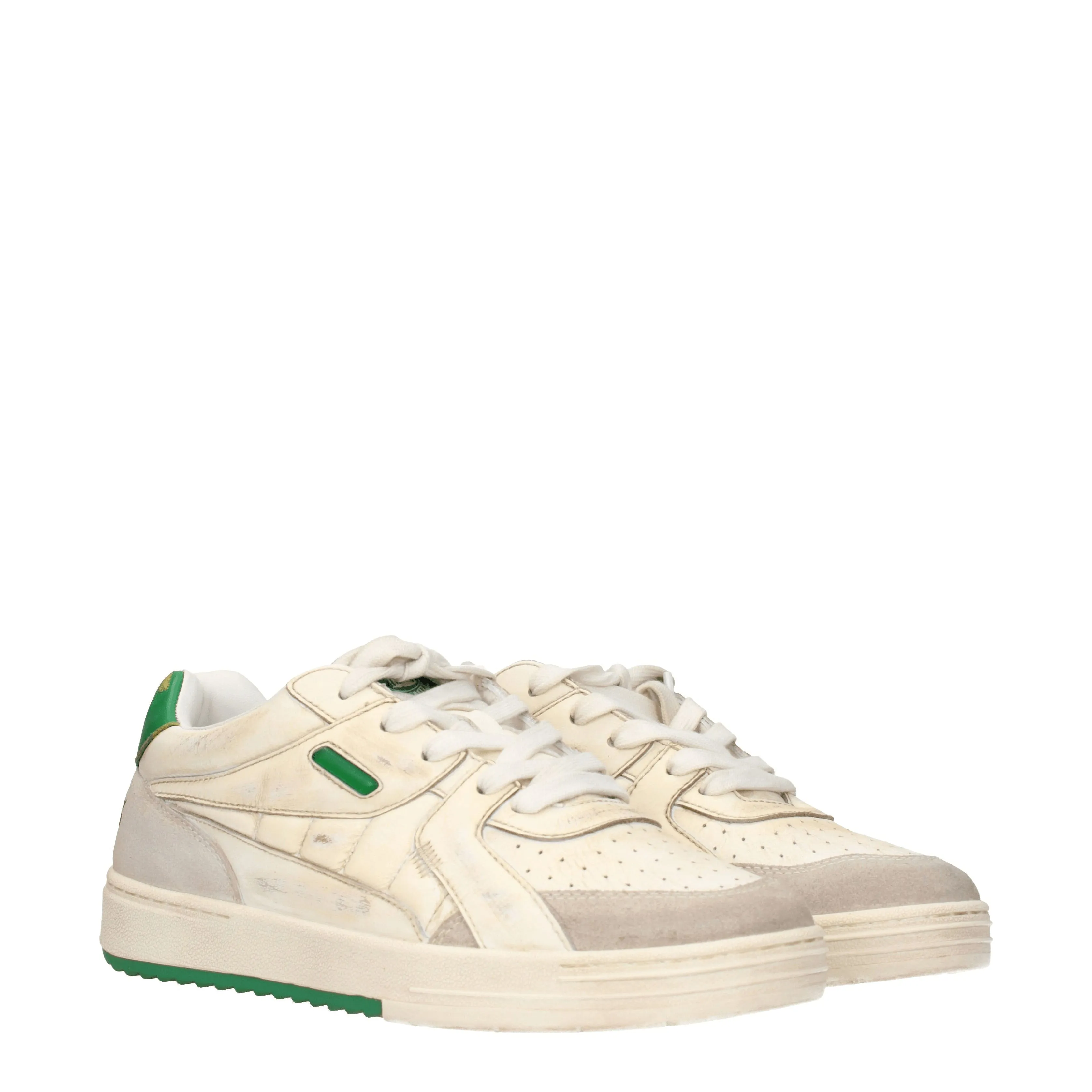 Palm Angels Sneakers University Uomo Pelle Beige/Verde
