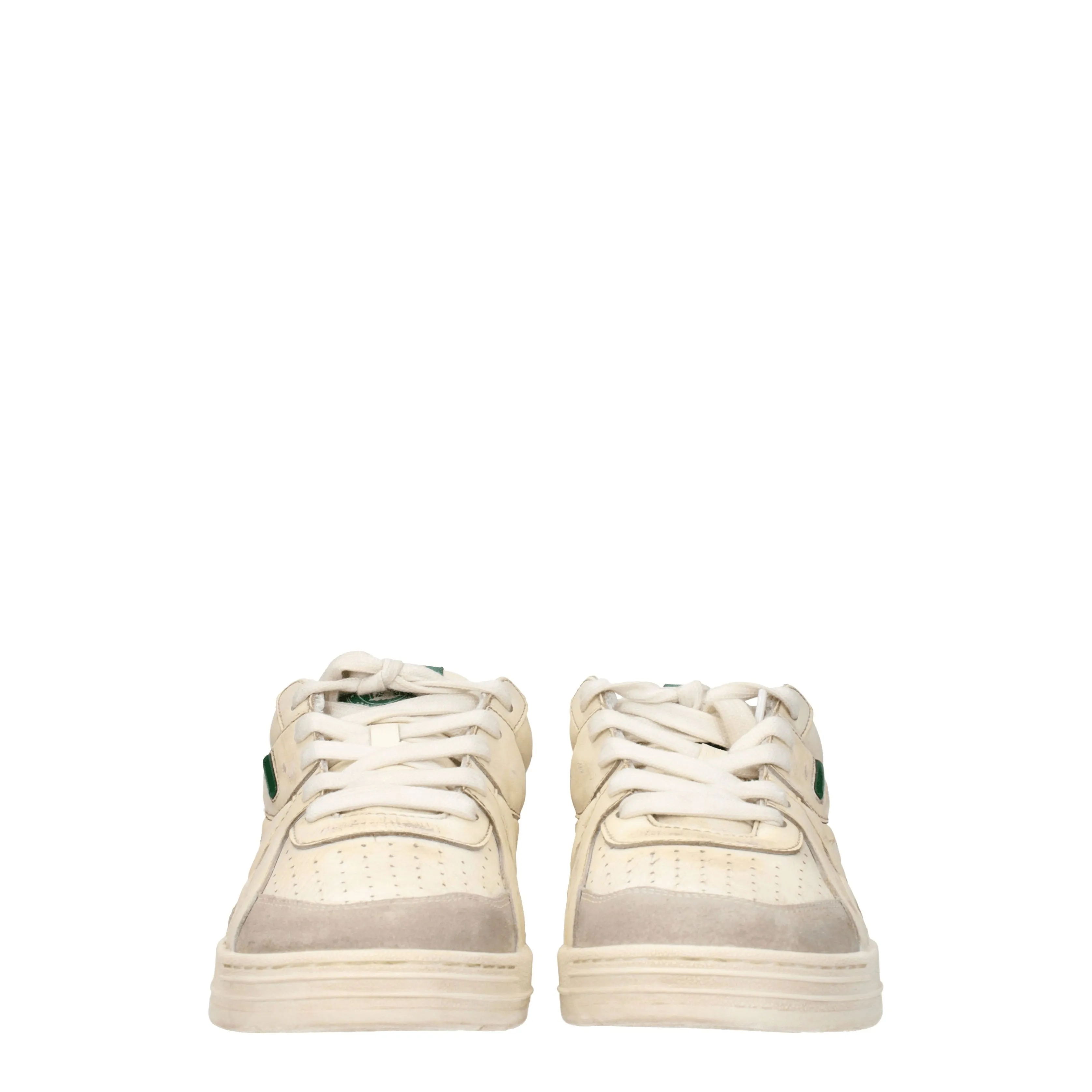Palm Angels Sneakers University Uomo Pelle Beige/Verde