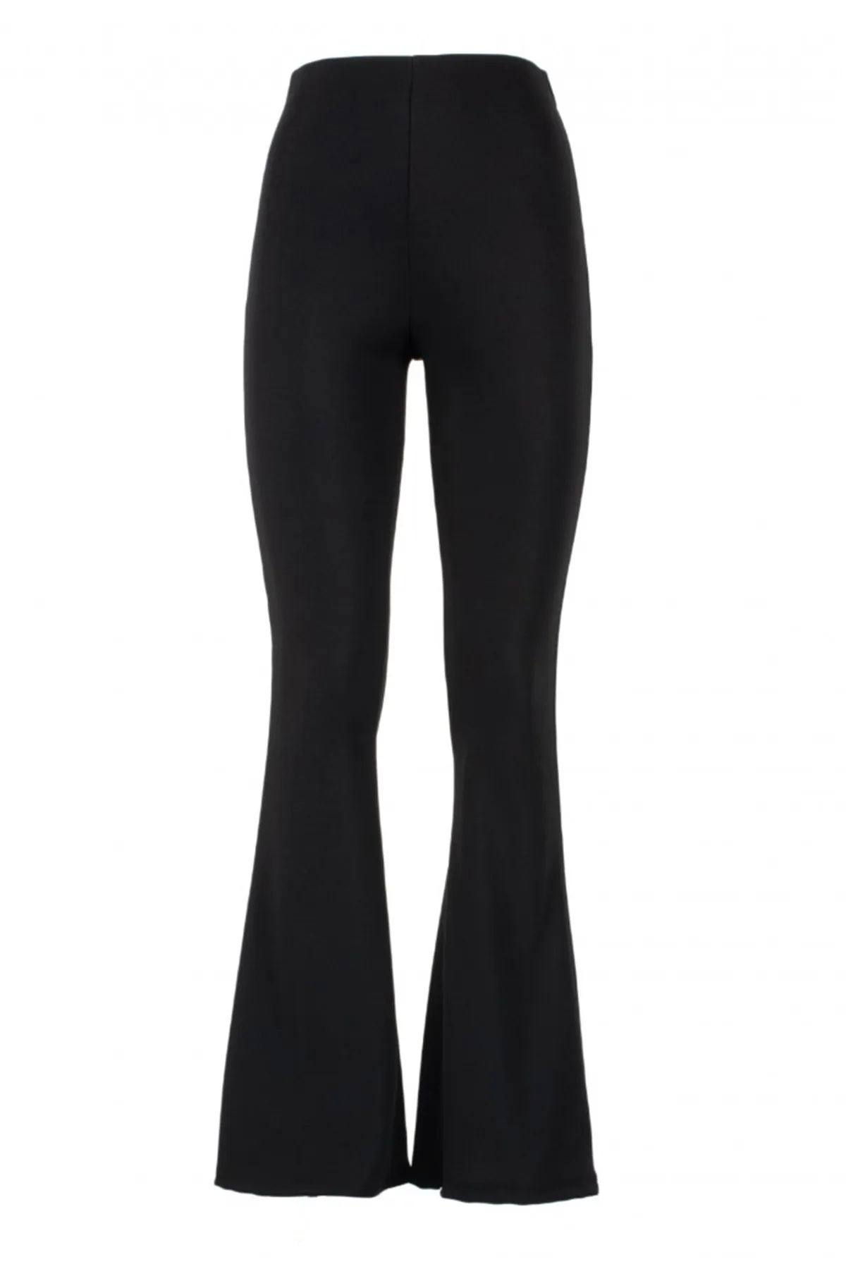 Pantalone donna leggings vita alta elasticizzato gamba a zampetta elastioco in vita