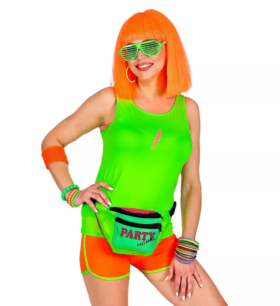 Pantaloni caldi retrò da donna arancione neon