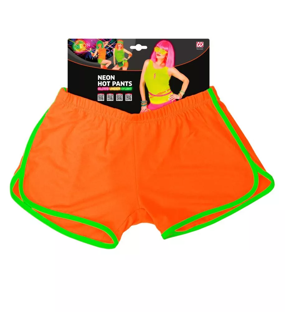 Pantaloni caldi retrò da donna arancione neon