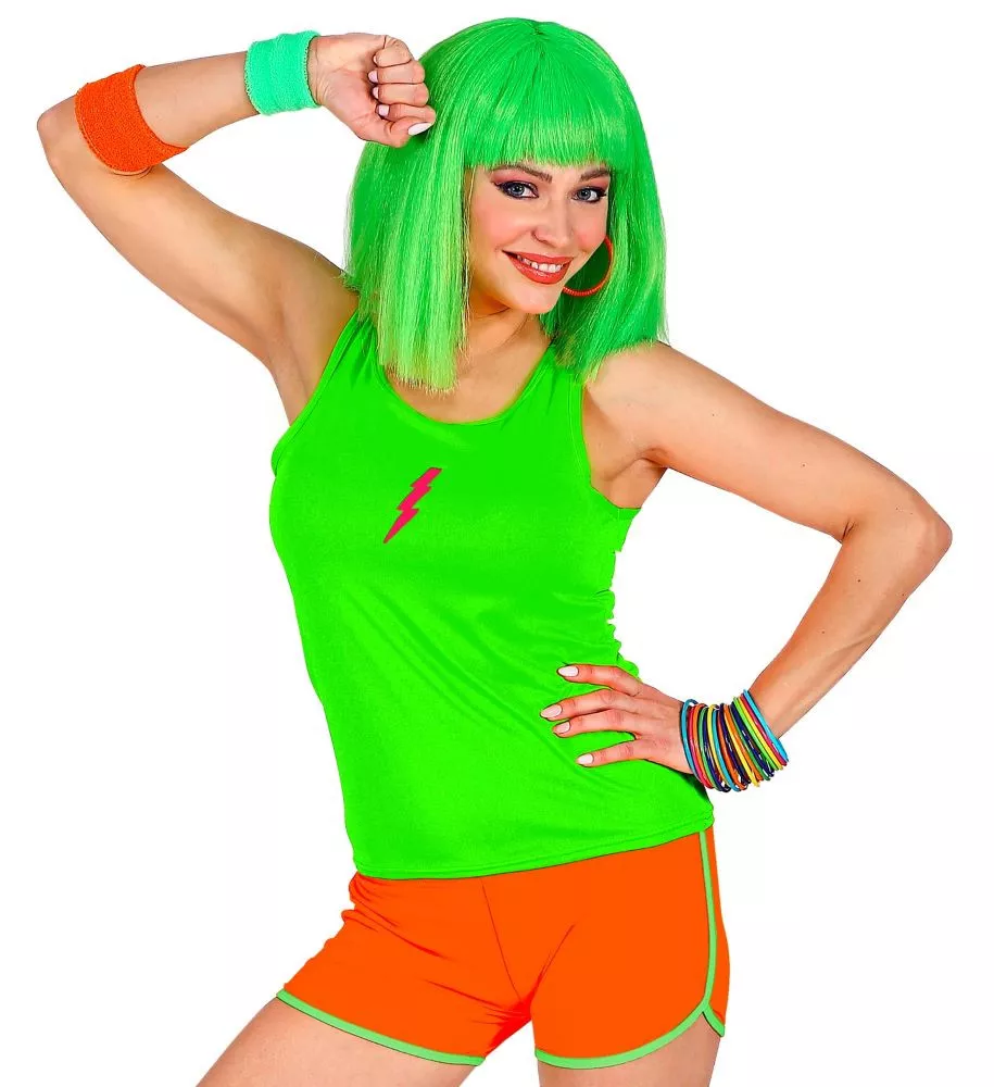 Pantaloni caldi retrò da donna arancione neon