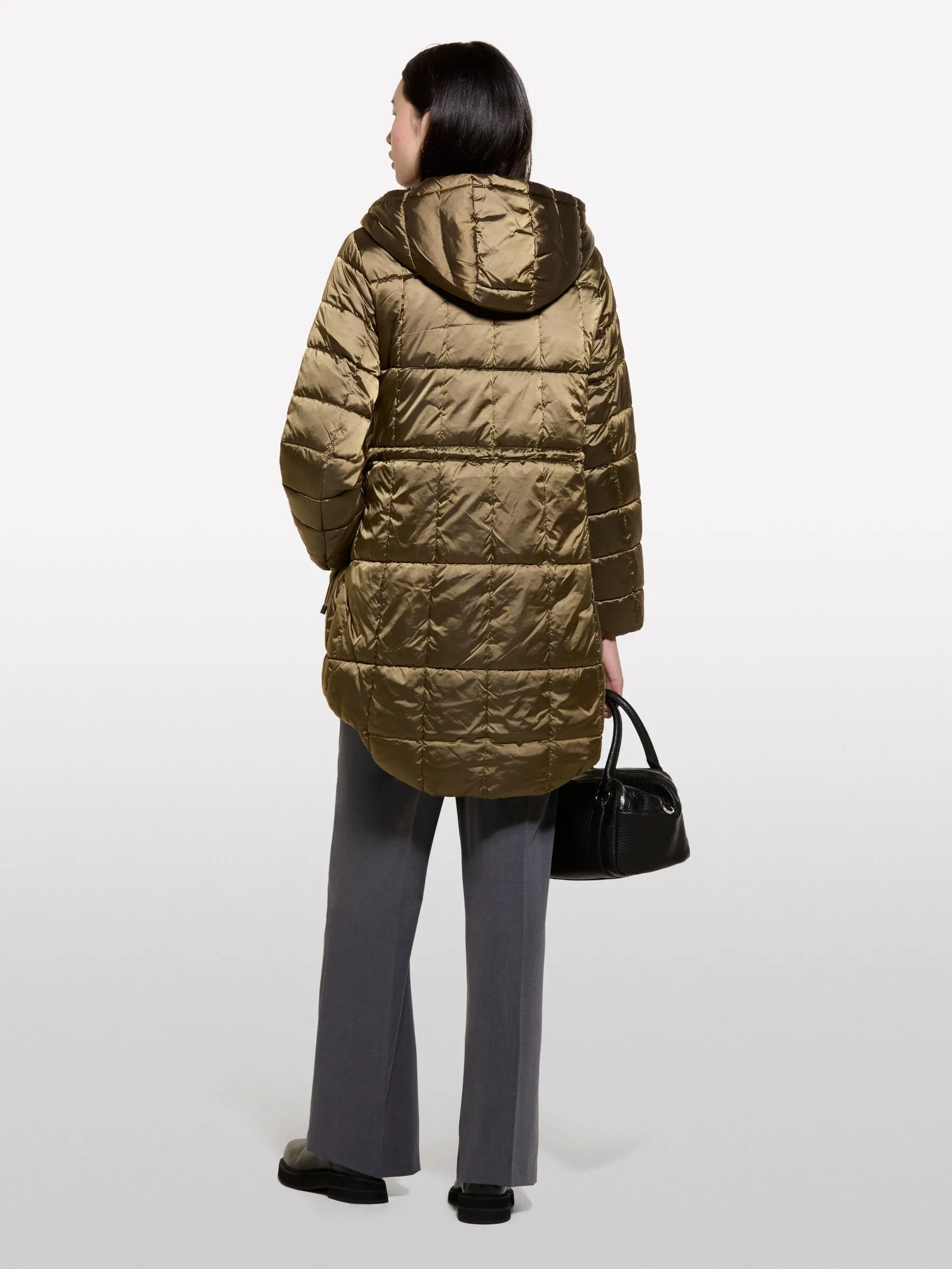 Parka imbottito in nylon satin 