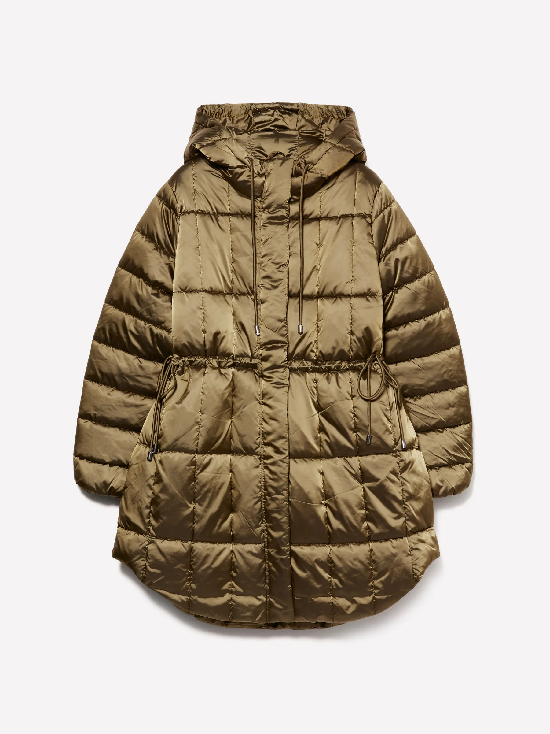 Parka imbottito in nylon satin 