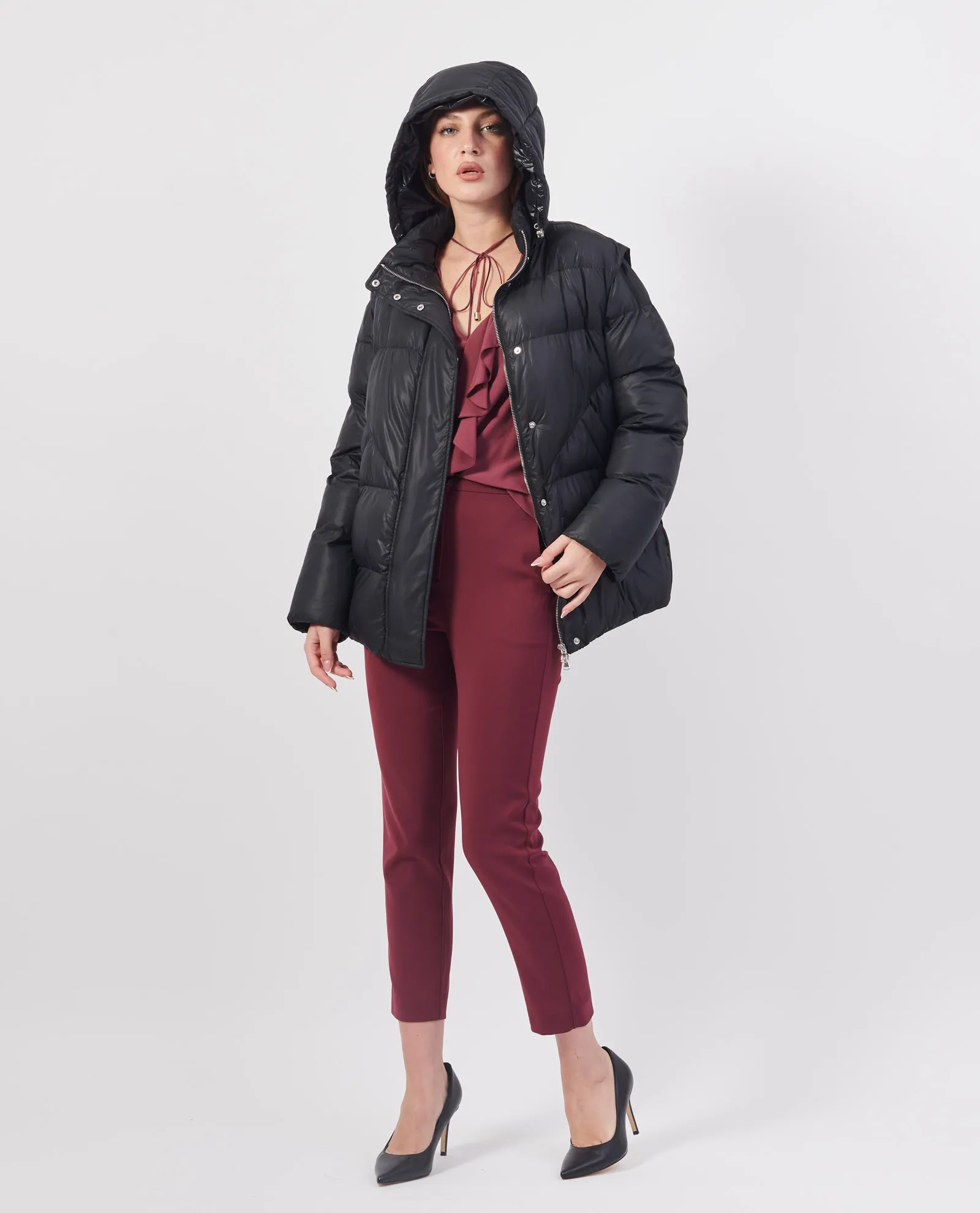 PATRIZIA PEPE      Piumino oversize Patrizia Pepe in nylon lucido